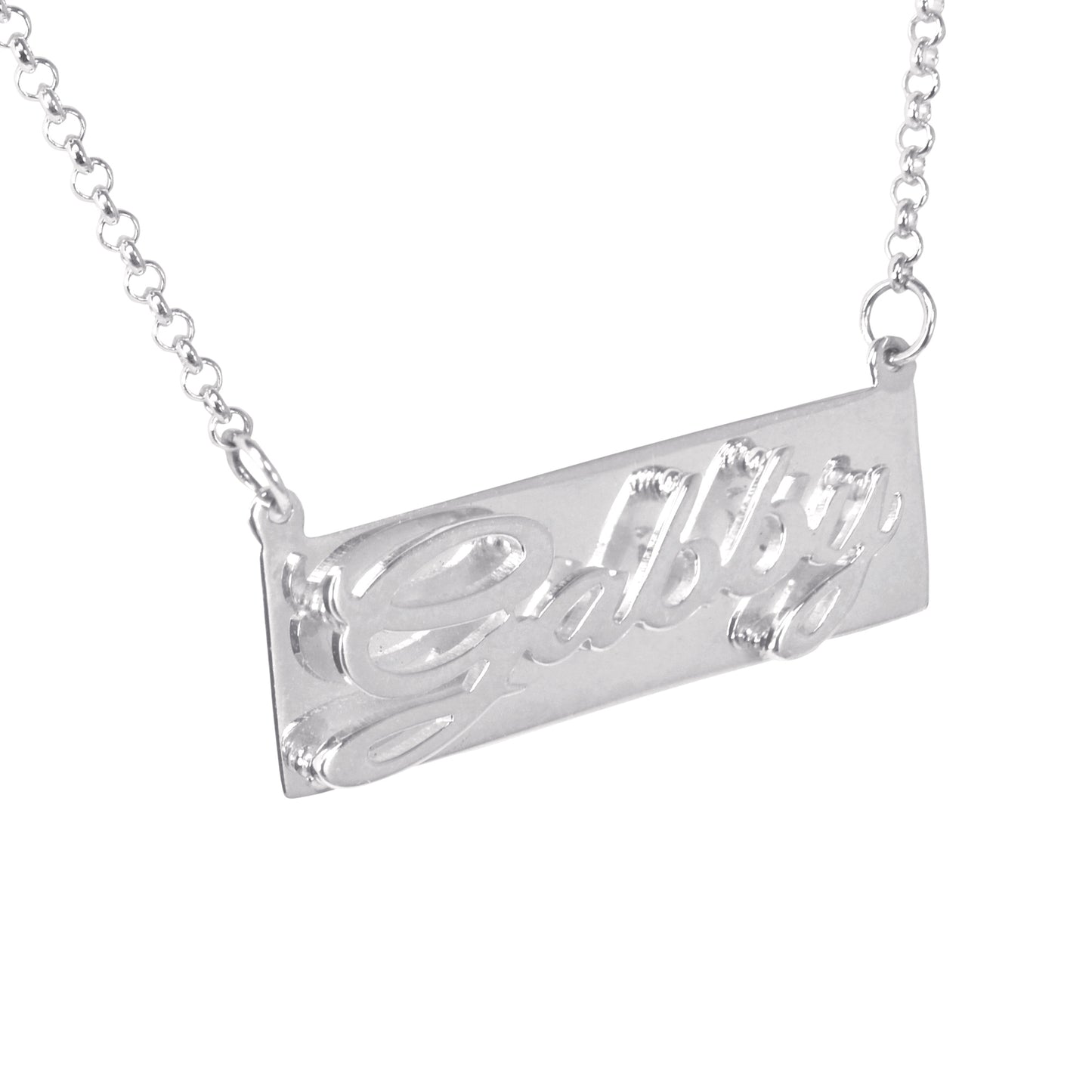 3-D Classical Nameplate Necklace