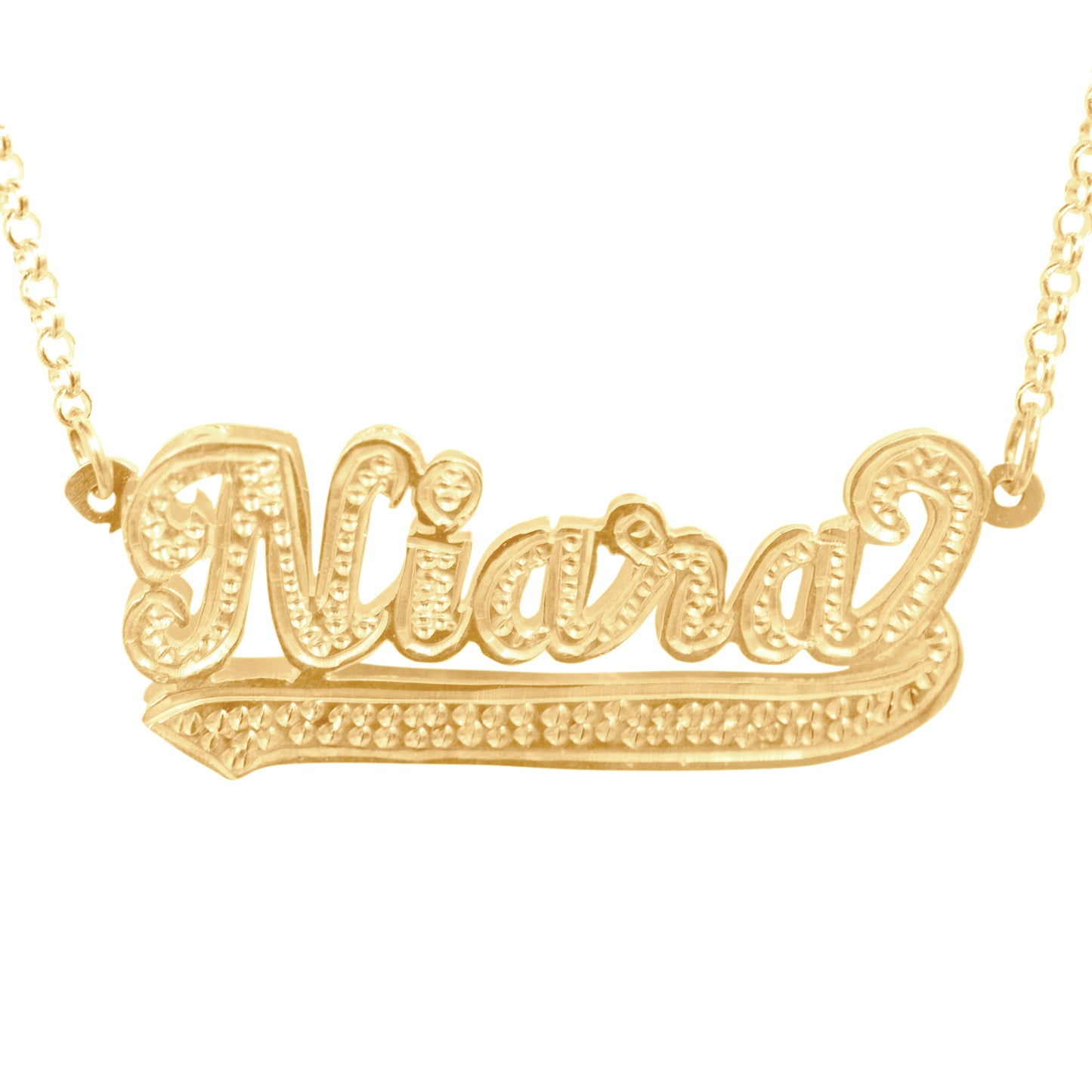Double 3-D Nameplate with Beading and Tail