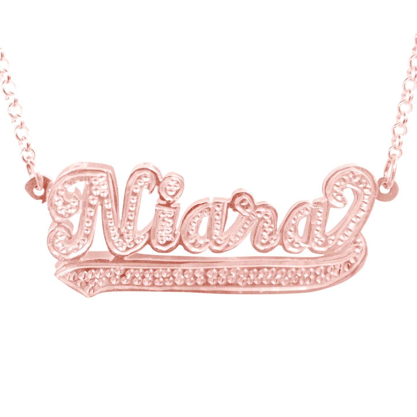 Double 3-D Nameplate with Beading and Tail