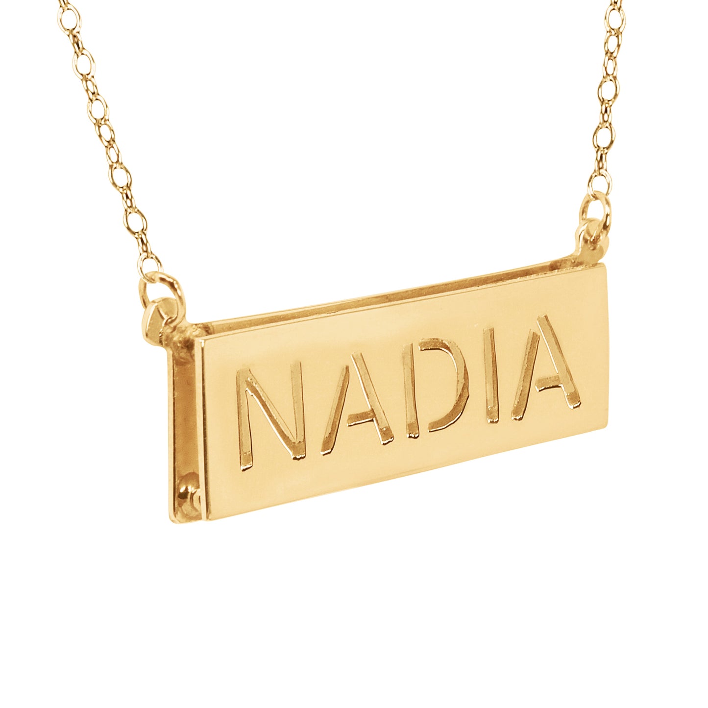 3-D Double Bar Nameplate with Cut Out Name