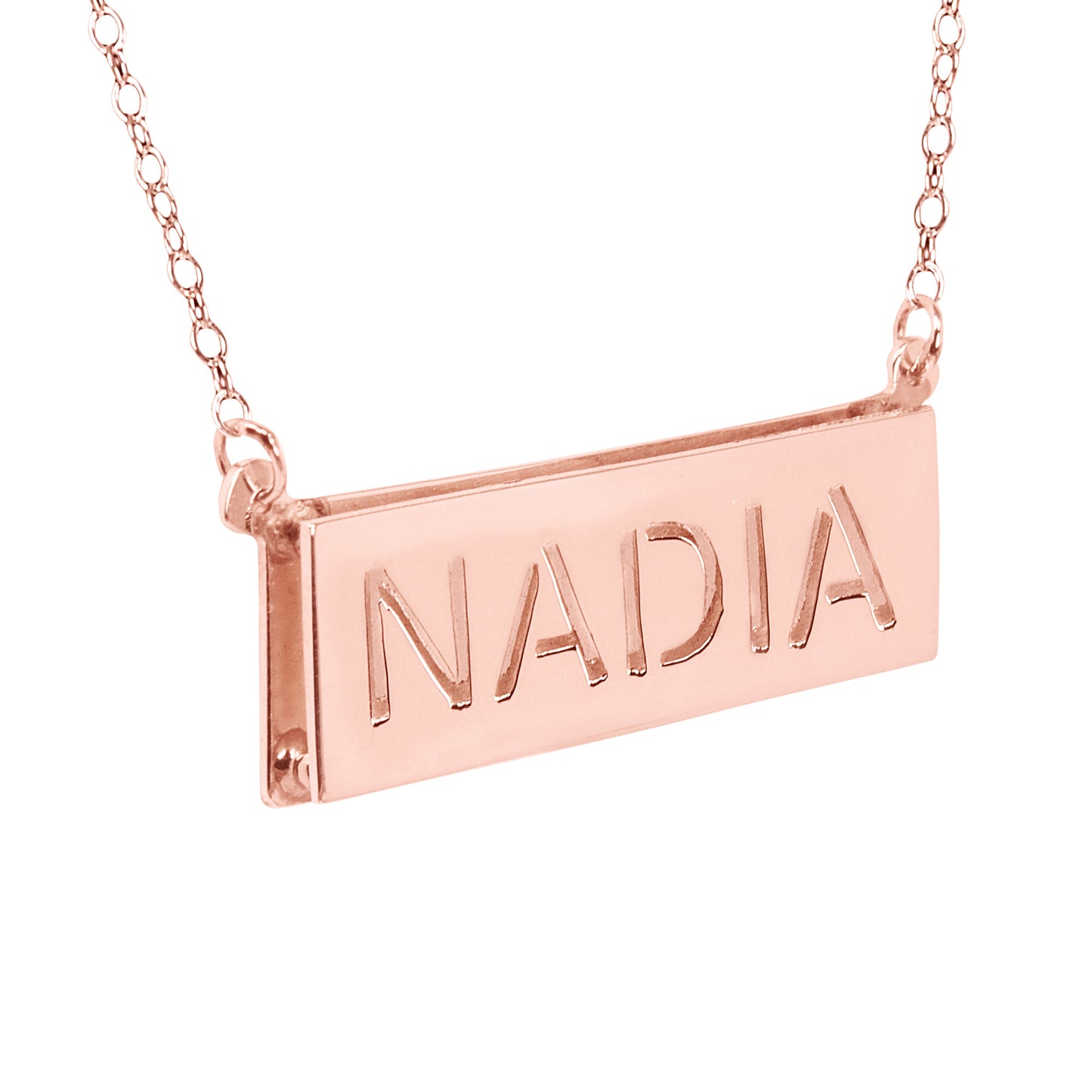 3-D Double Bar Nameplate with Cut Out Name