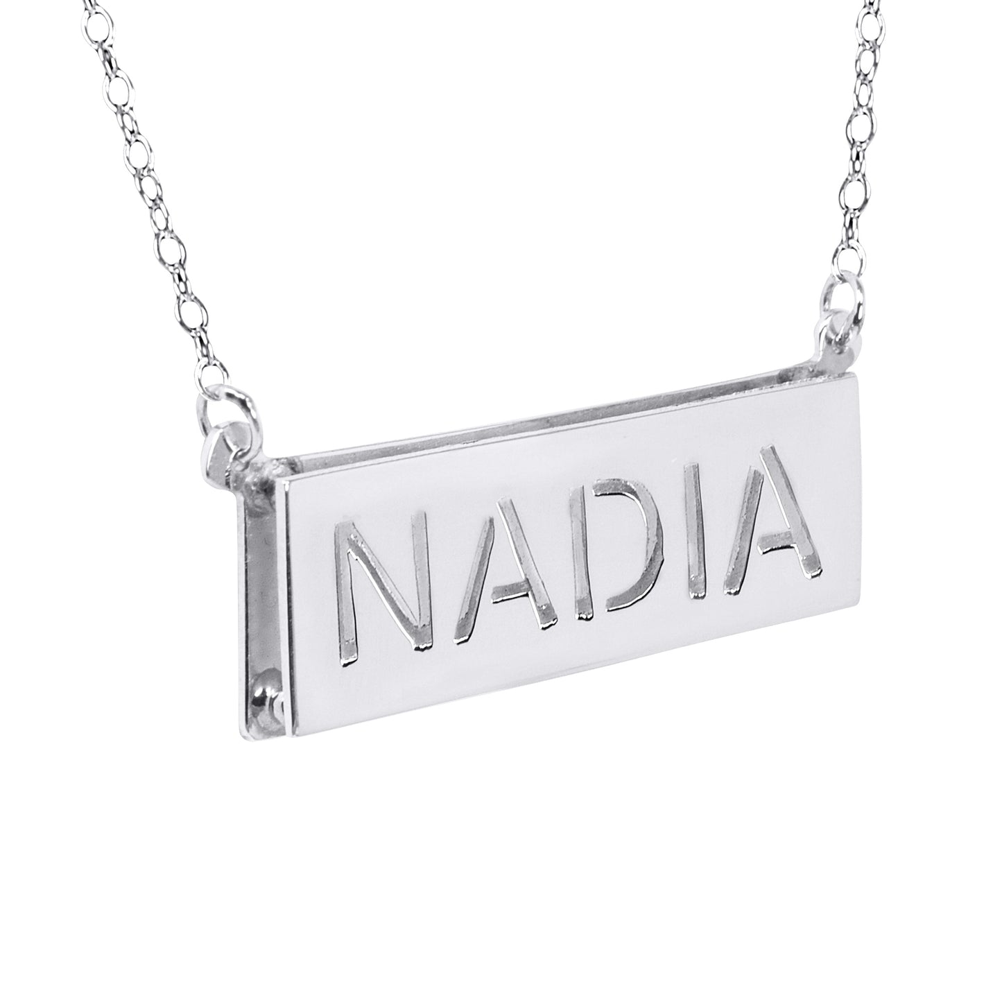 3-D Double Bar Nameplate with Cut Out Name