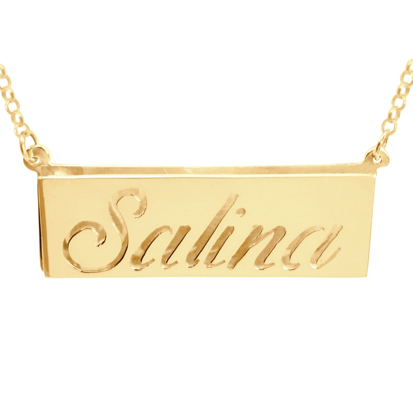 3-D Double Bar Nameplate with Script Cut Out Name