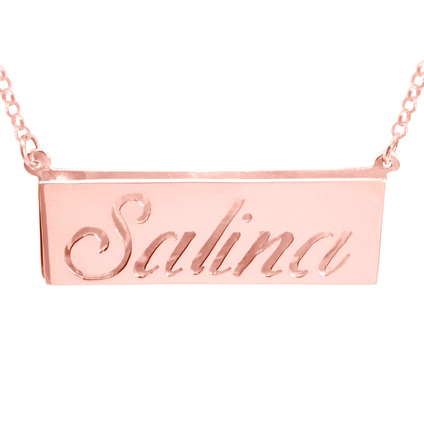 3-D Double Bar Nameplate with Script Cut Out Name