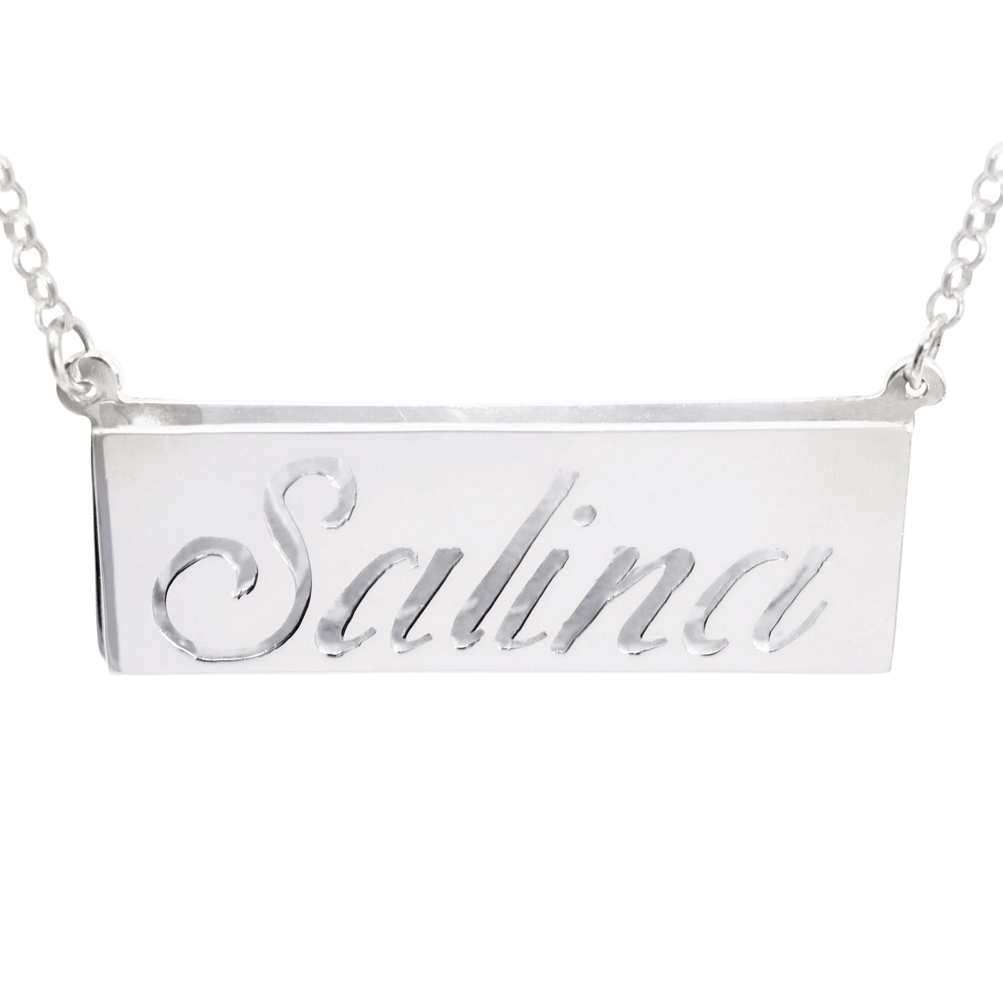 3-D Double Bar Nameplate with Script Cut Out Name