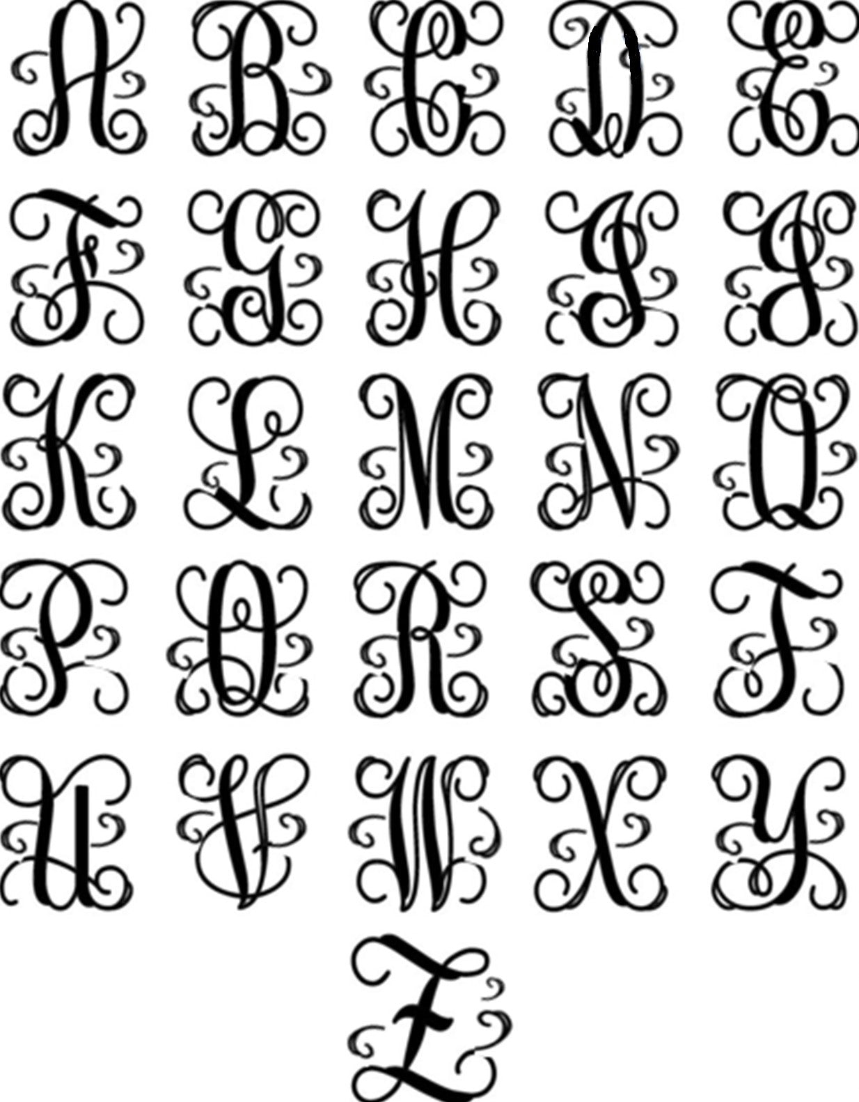 Fancy Script Cut Out Initial