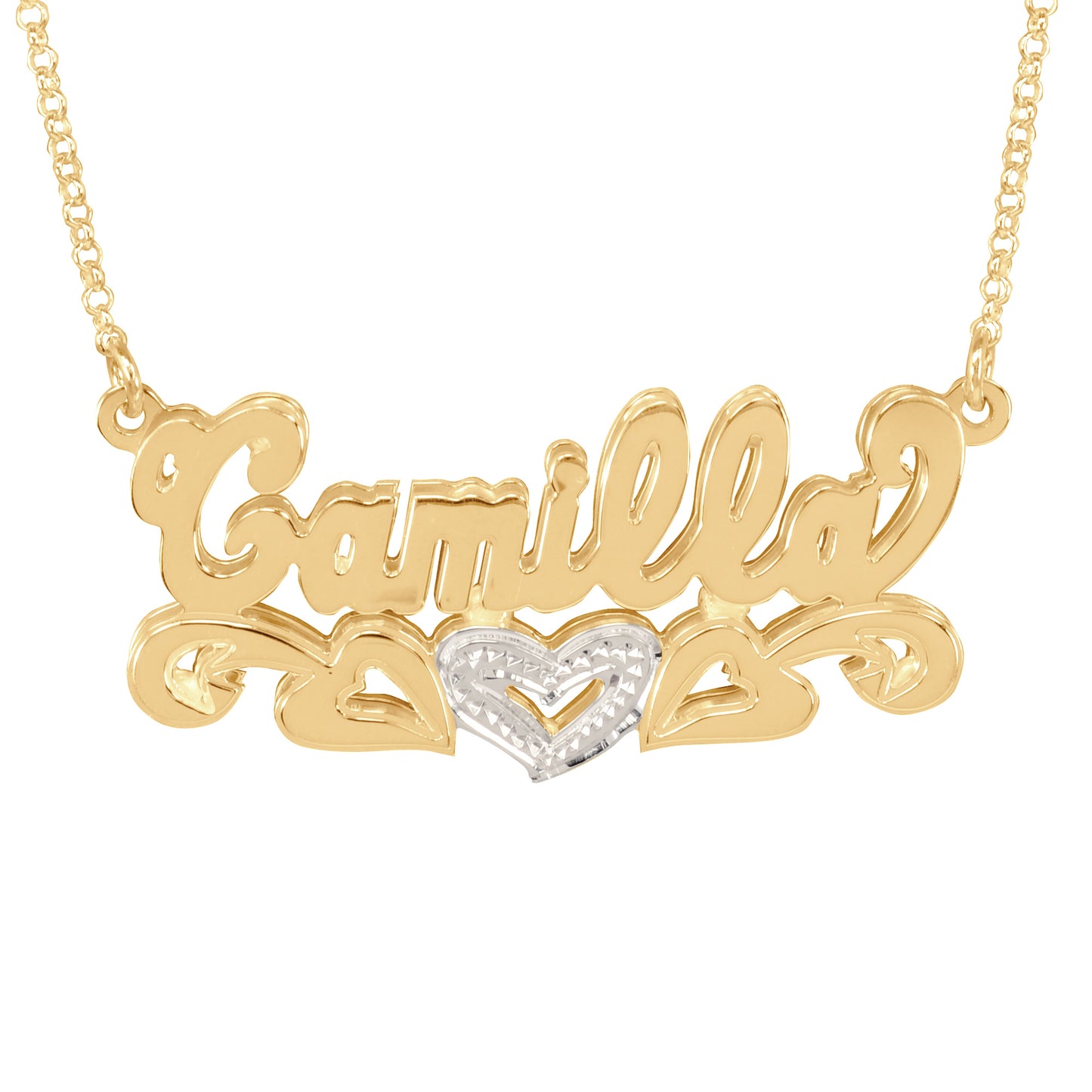 Beaded Double 3-D Nameplate