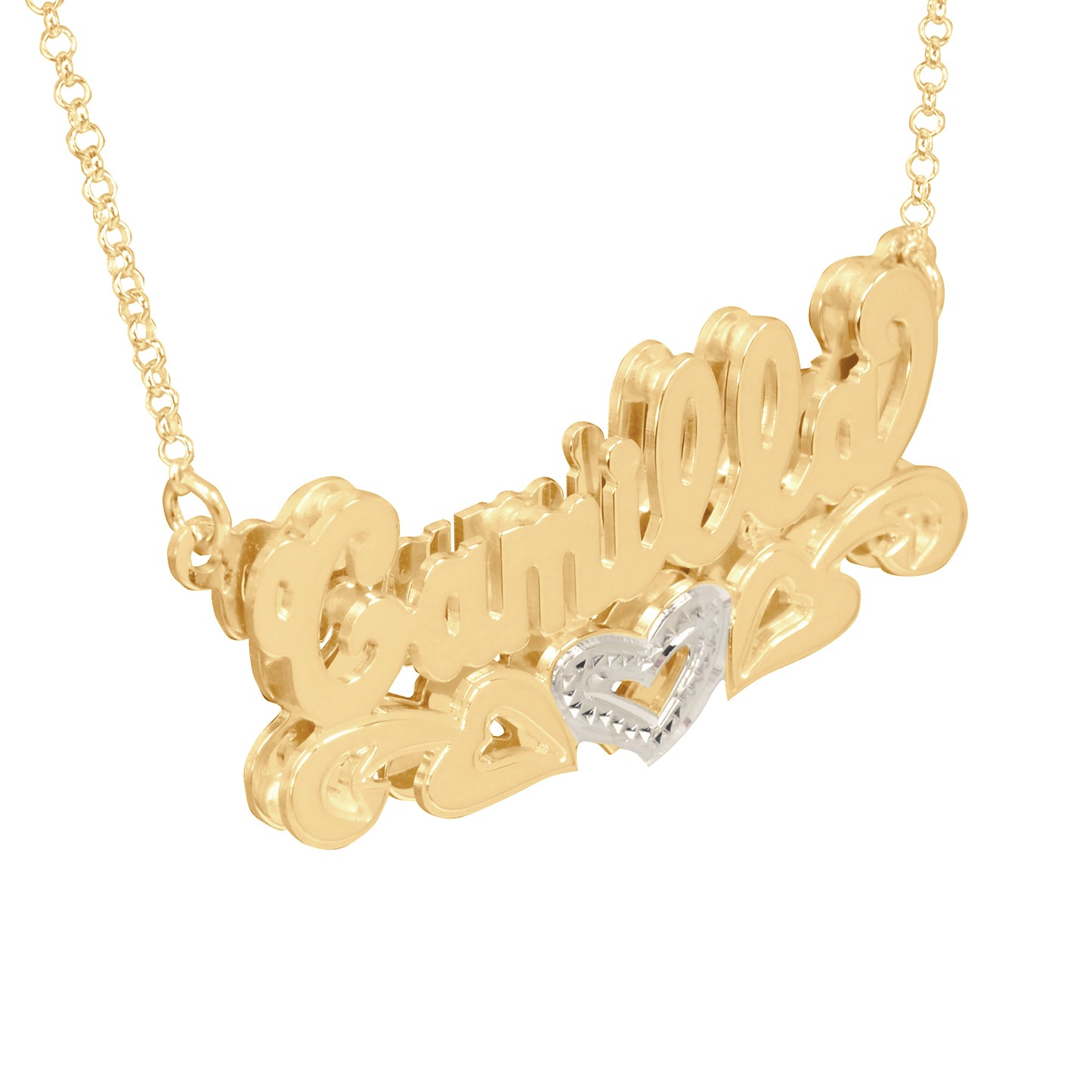 Beaded Double 3-D Nameplate