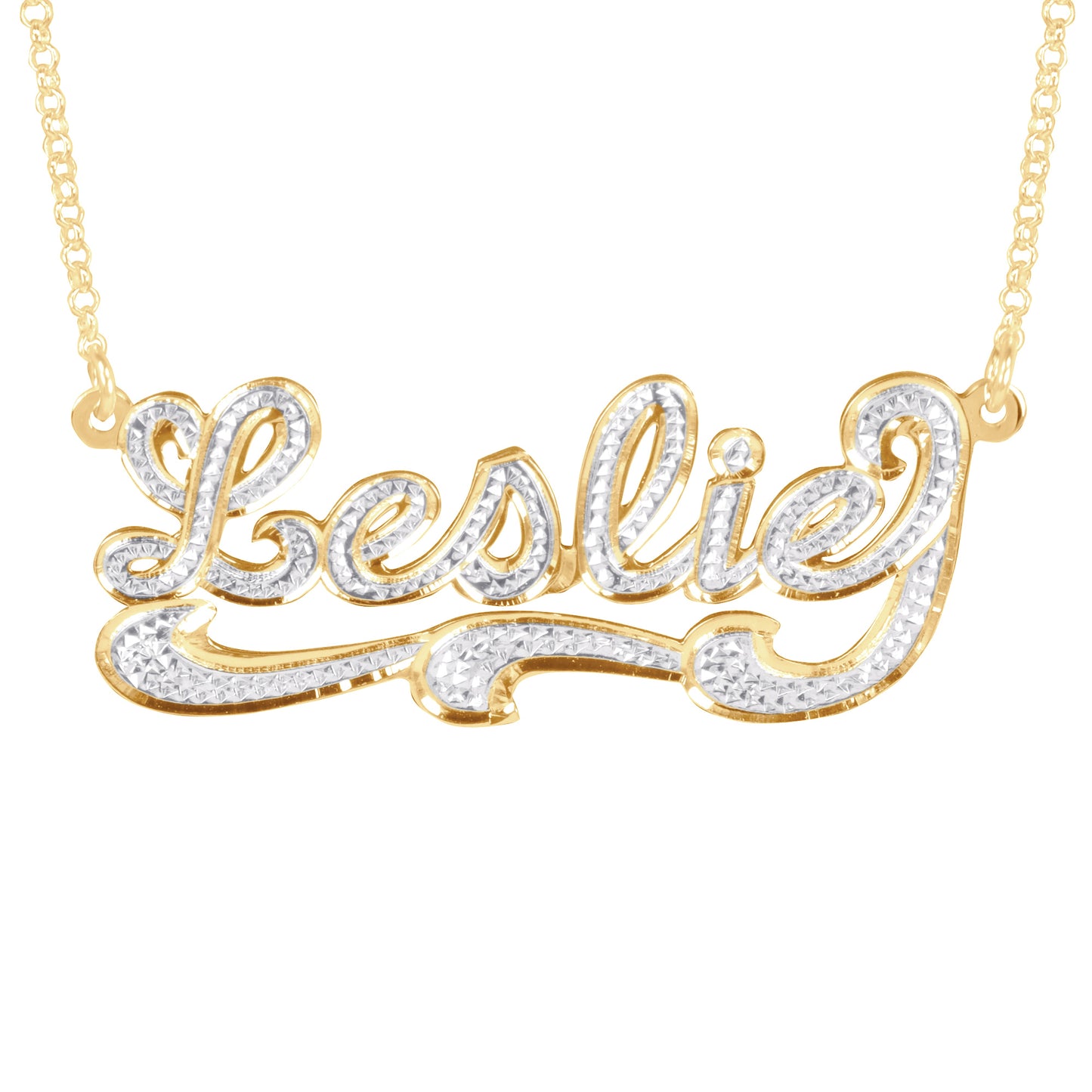 Diamond Look Script Necklace