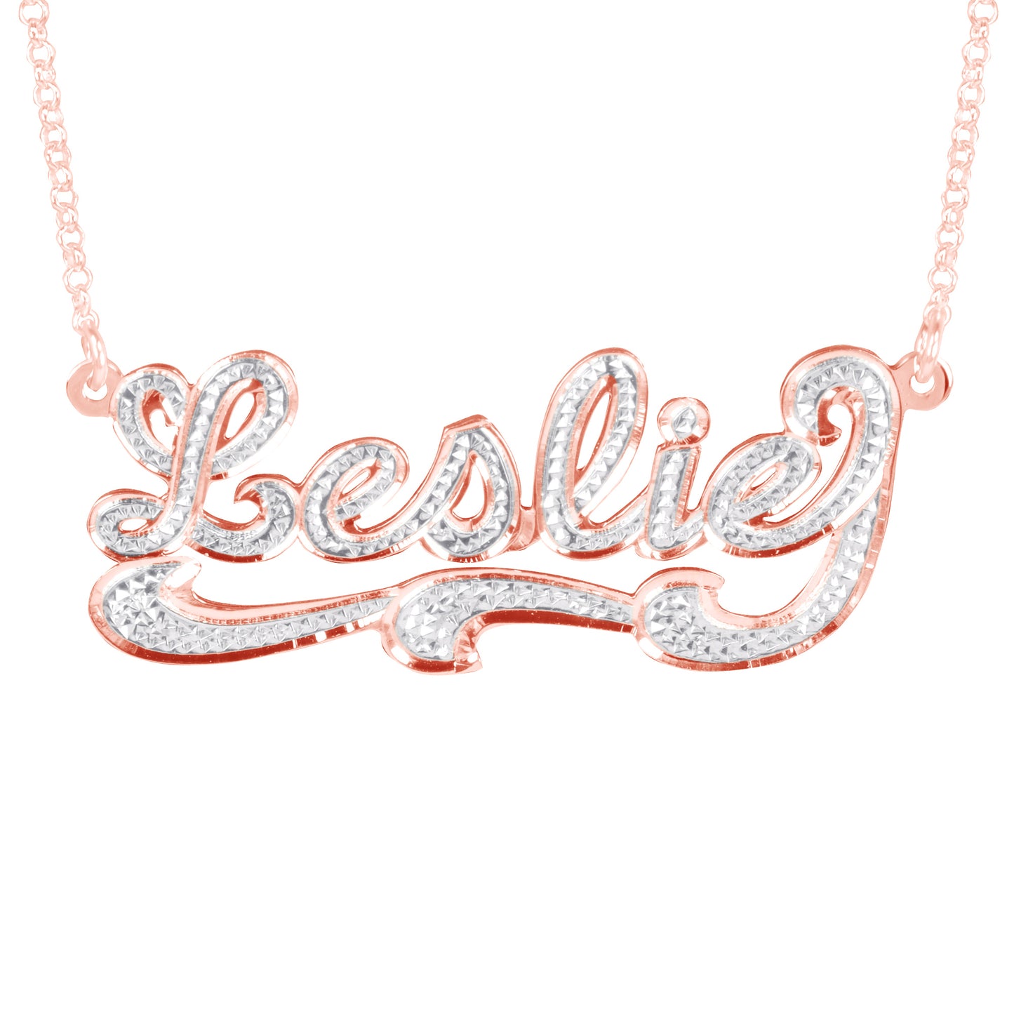 Diamond Look Script Necklace