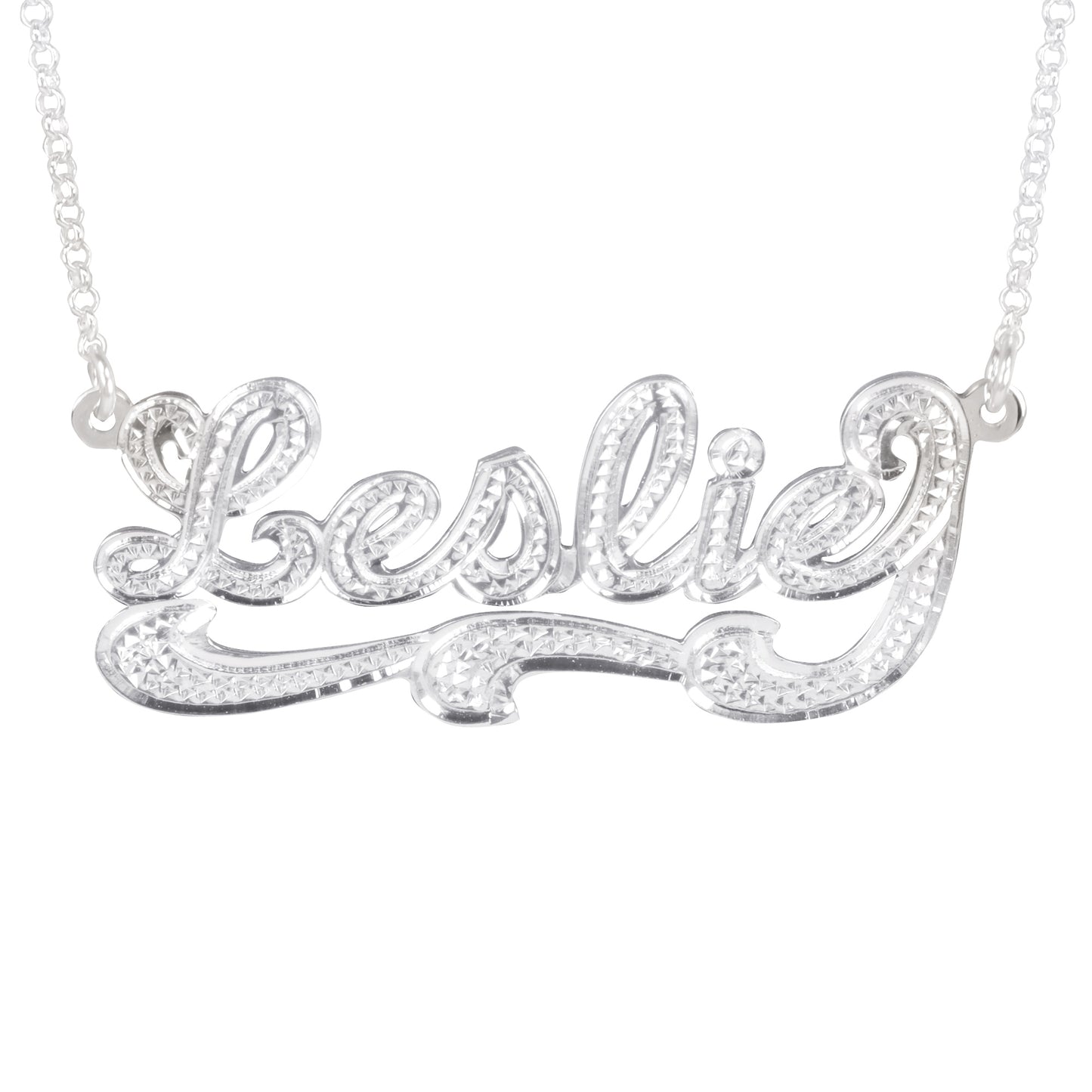Diamond Look Script Necklace