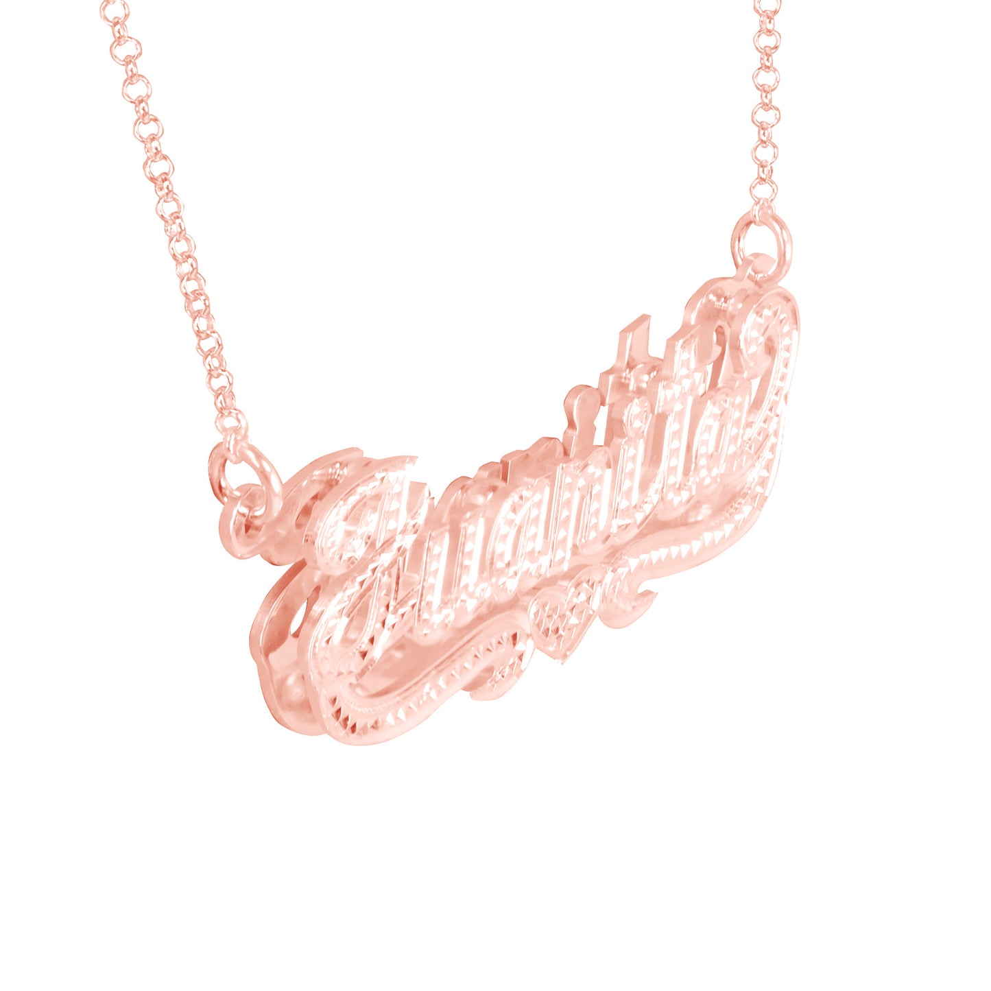 Double 3-D Full Diamond Nameplate with Heart