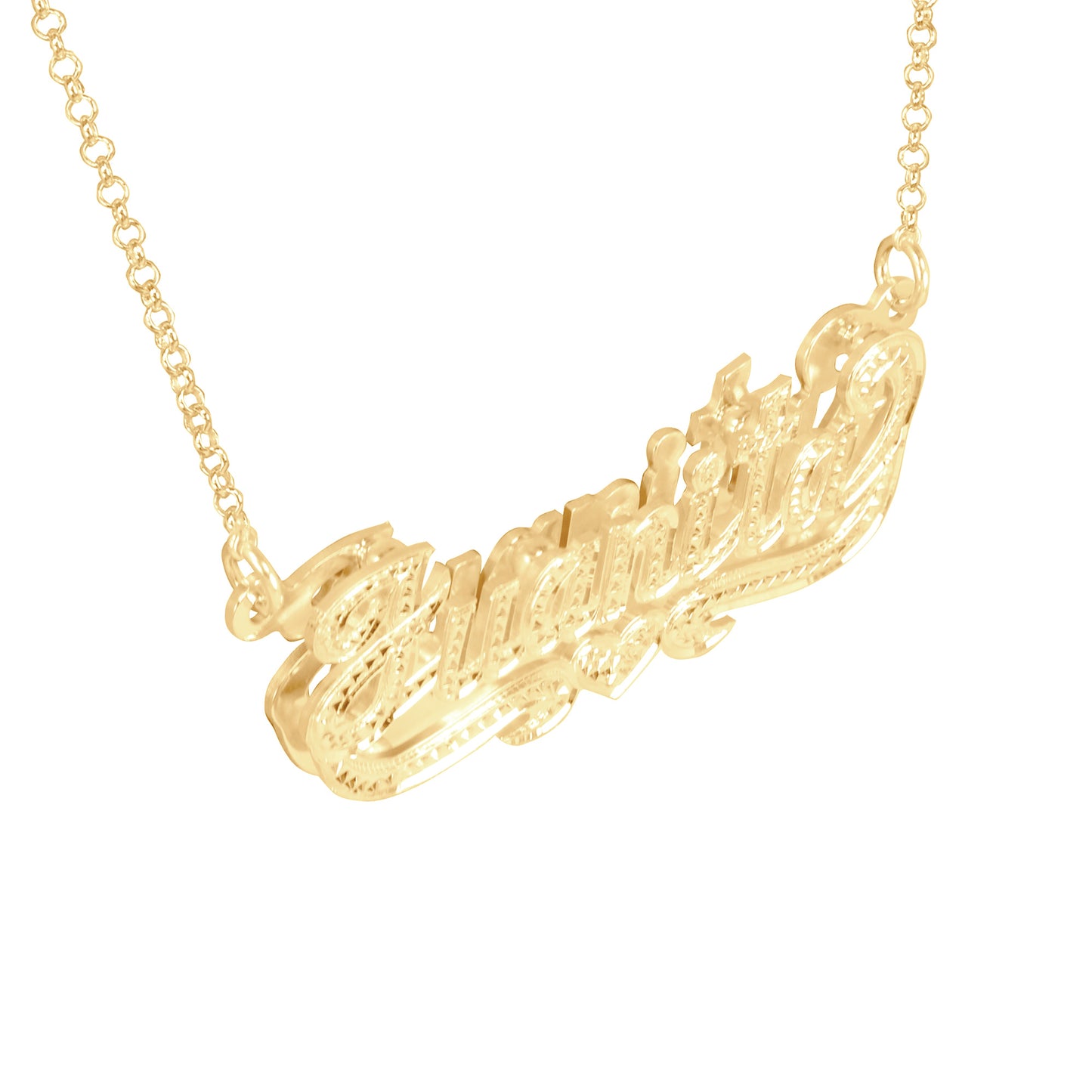 Double 3-D Full Diamond Nameplate with Heart