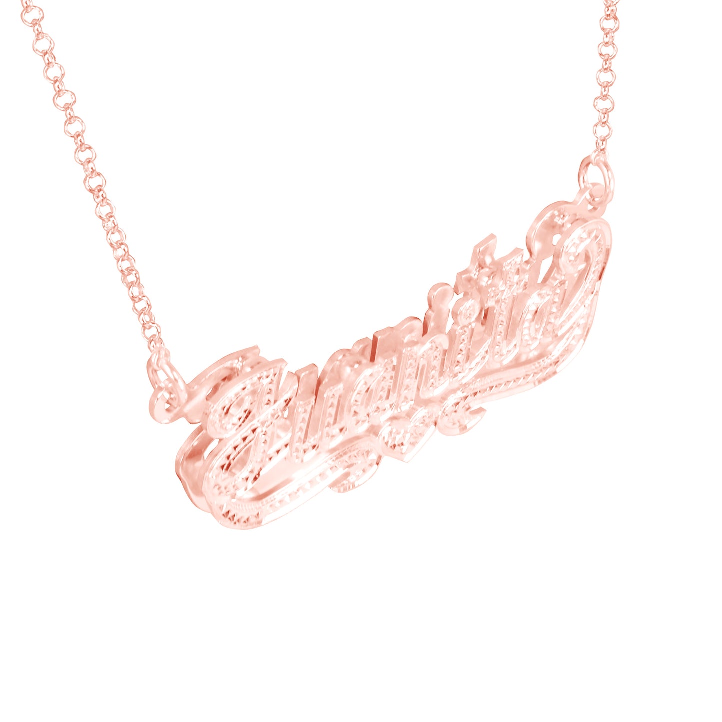 Double 3-D Full Diamond Nameplate with Heart