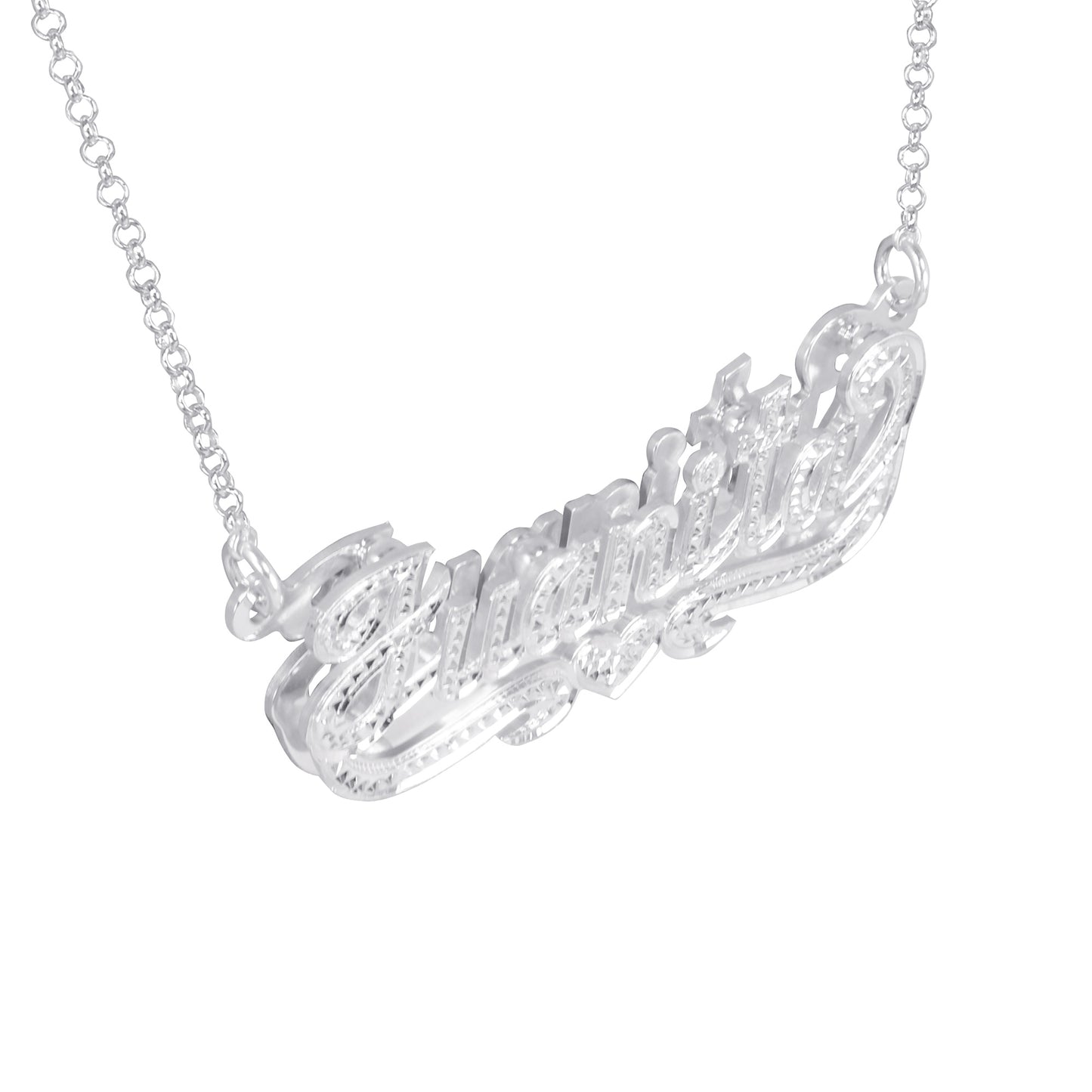 Double 3-D Full Diamond Nameplate with Heart