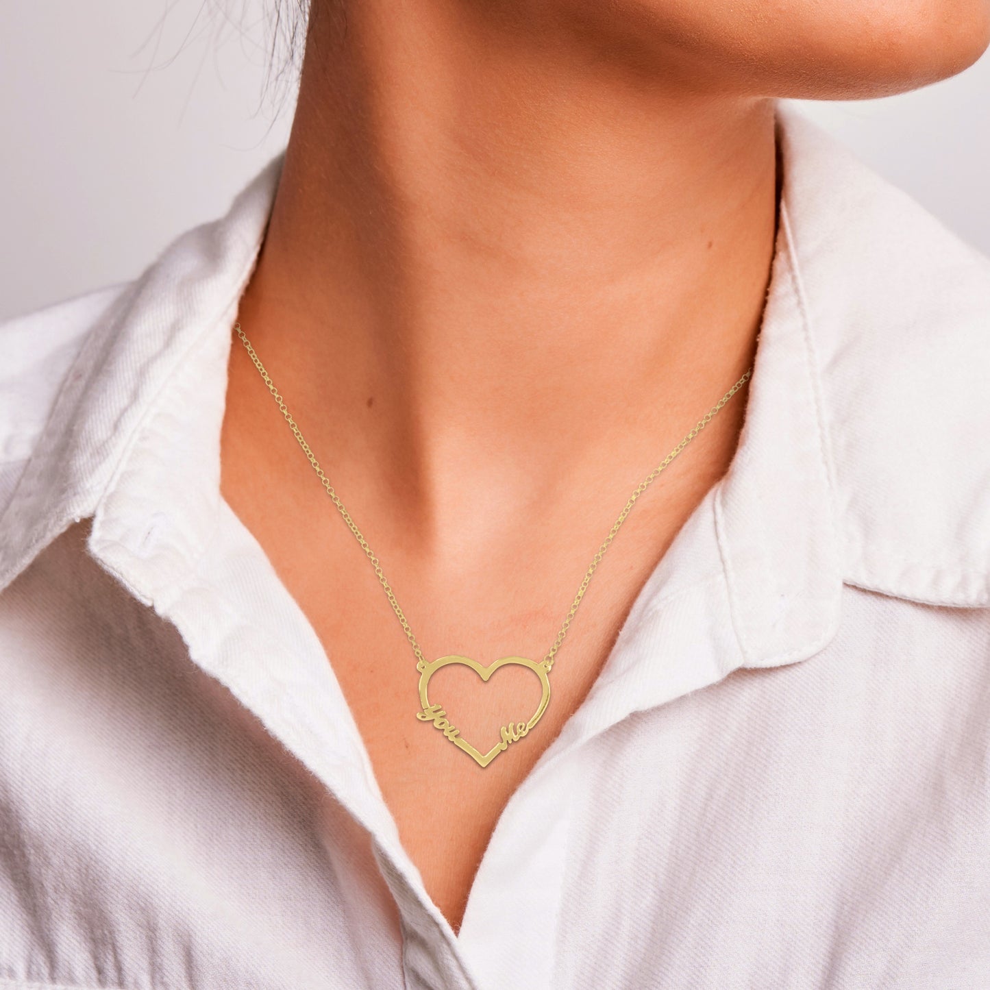 You Love Me Open Heart Necklace