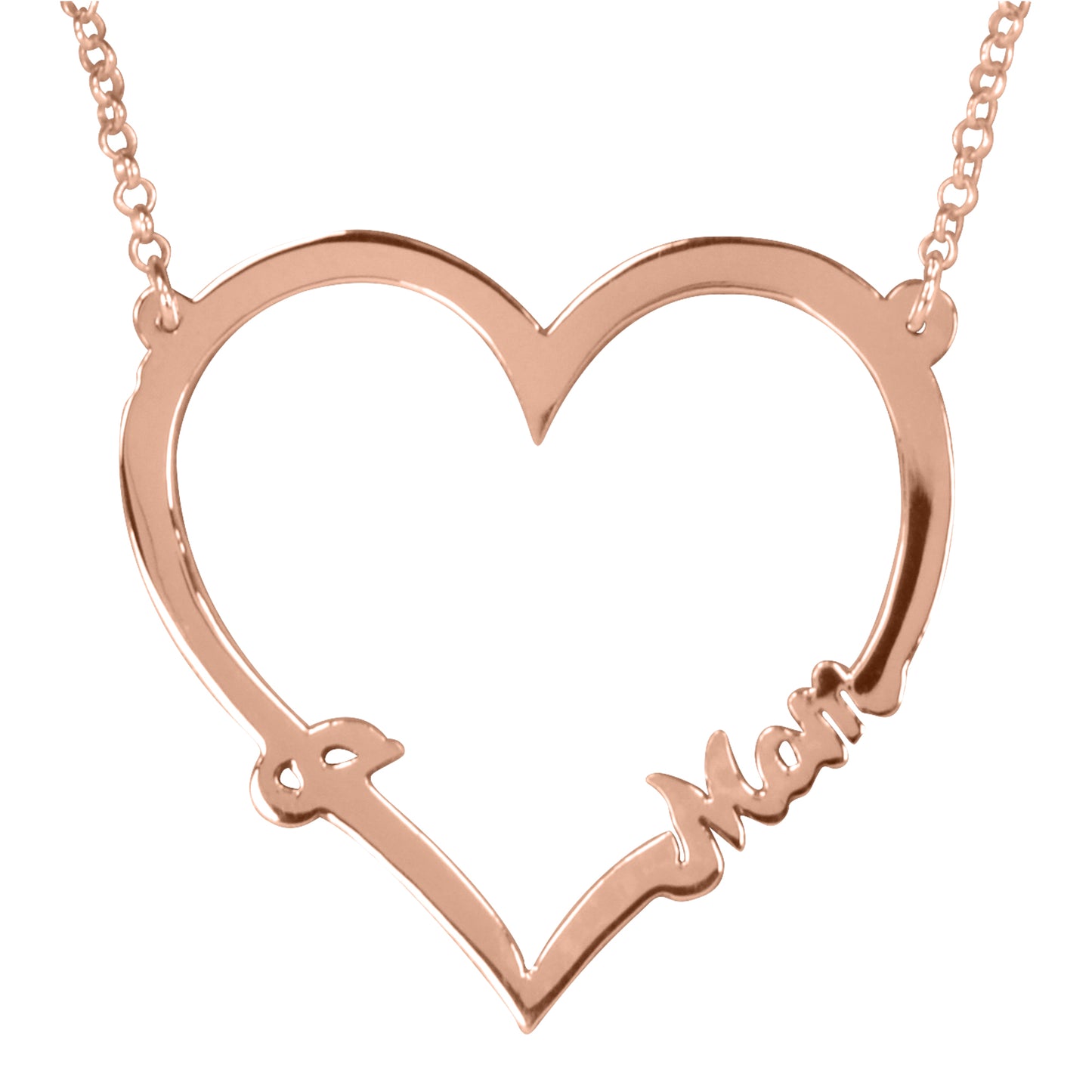 Open Heart "I LOVE MOM" Necklace