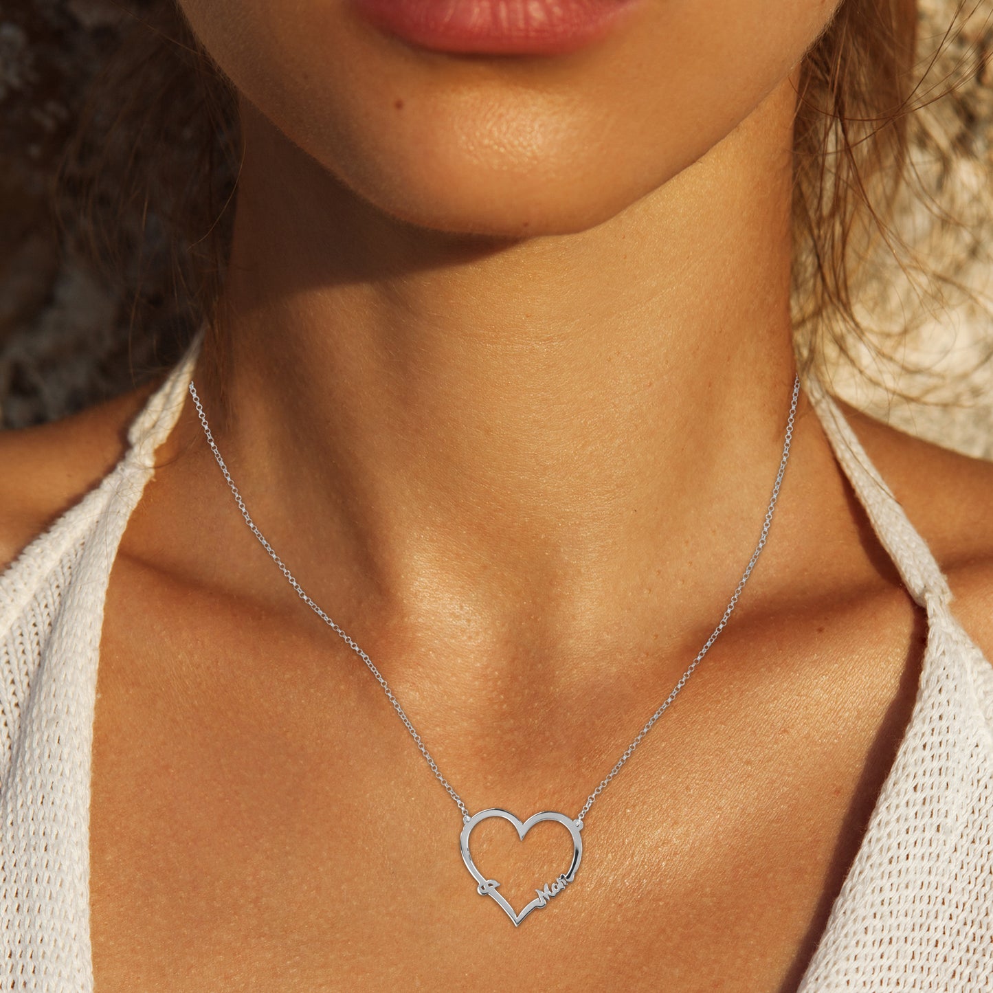 Open Heart "I LOVE MOM" Necklace
