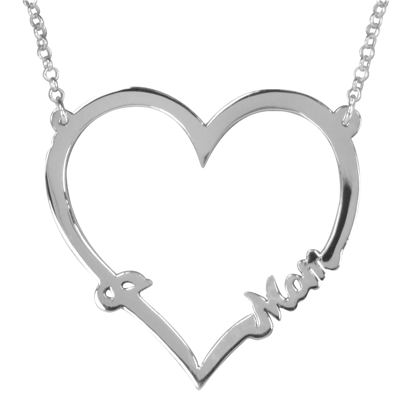 Open Heart "I LOVE MOM" Necklace