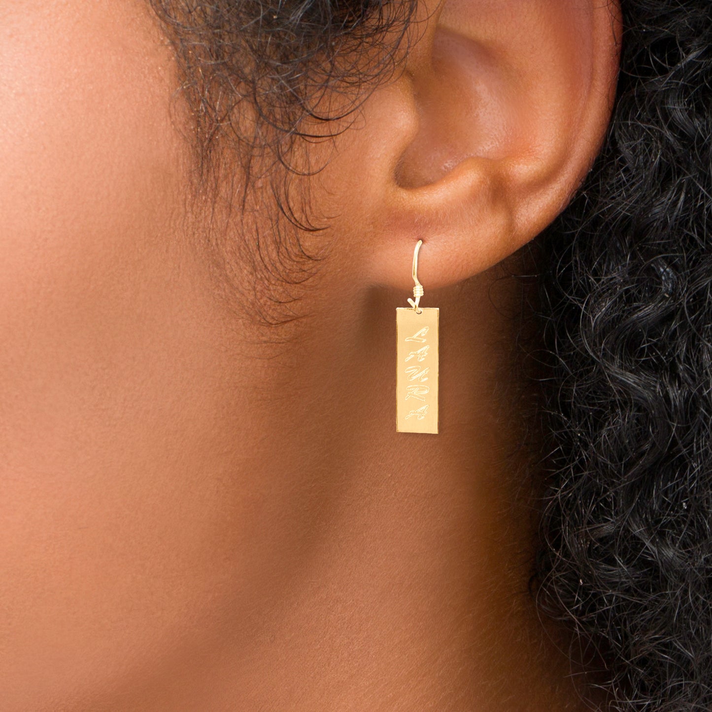 Personalized Earrings with Vertical Name