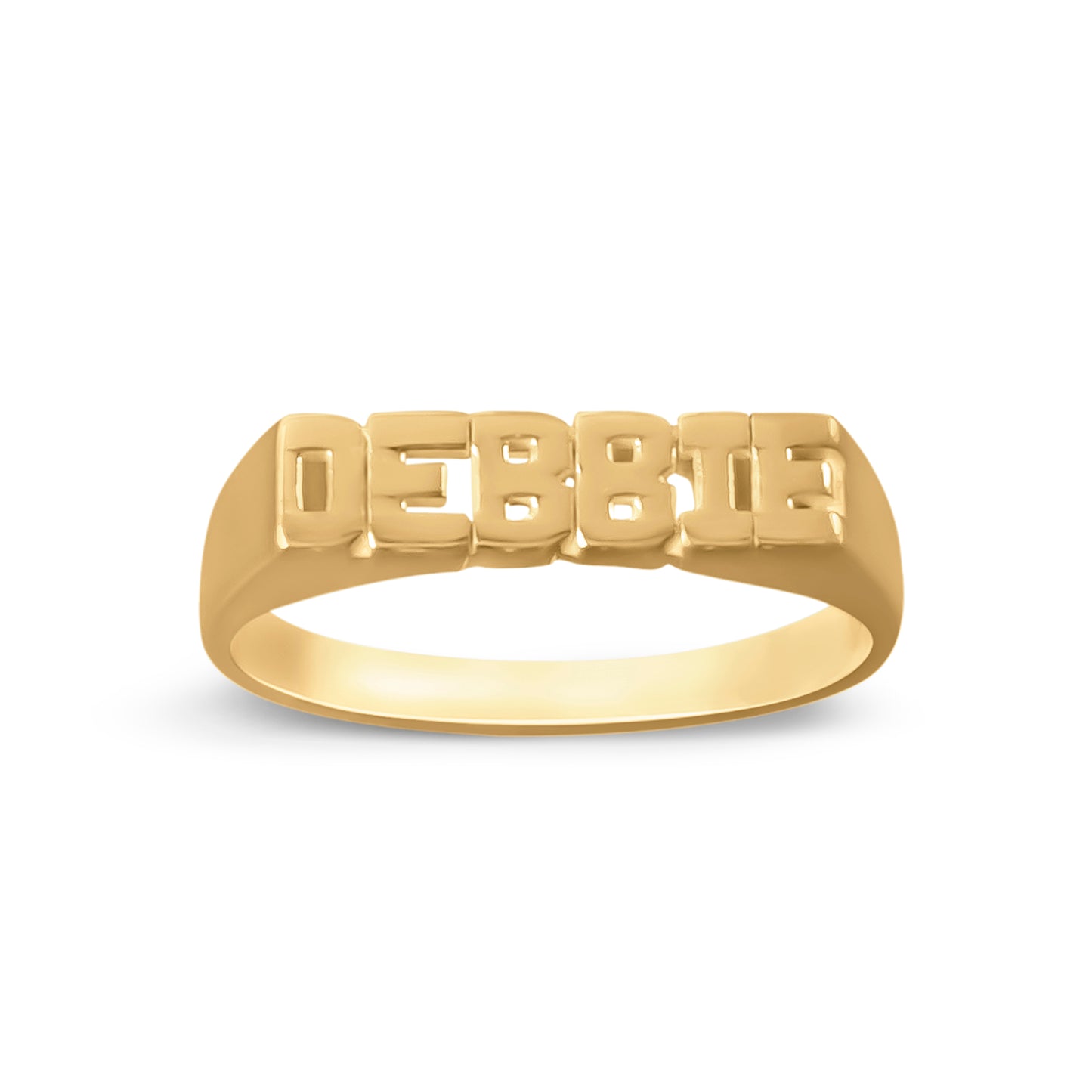 Petite Name Ring with Block Letters