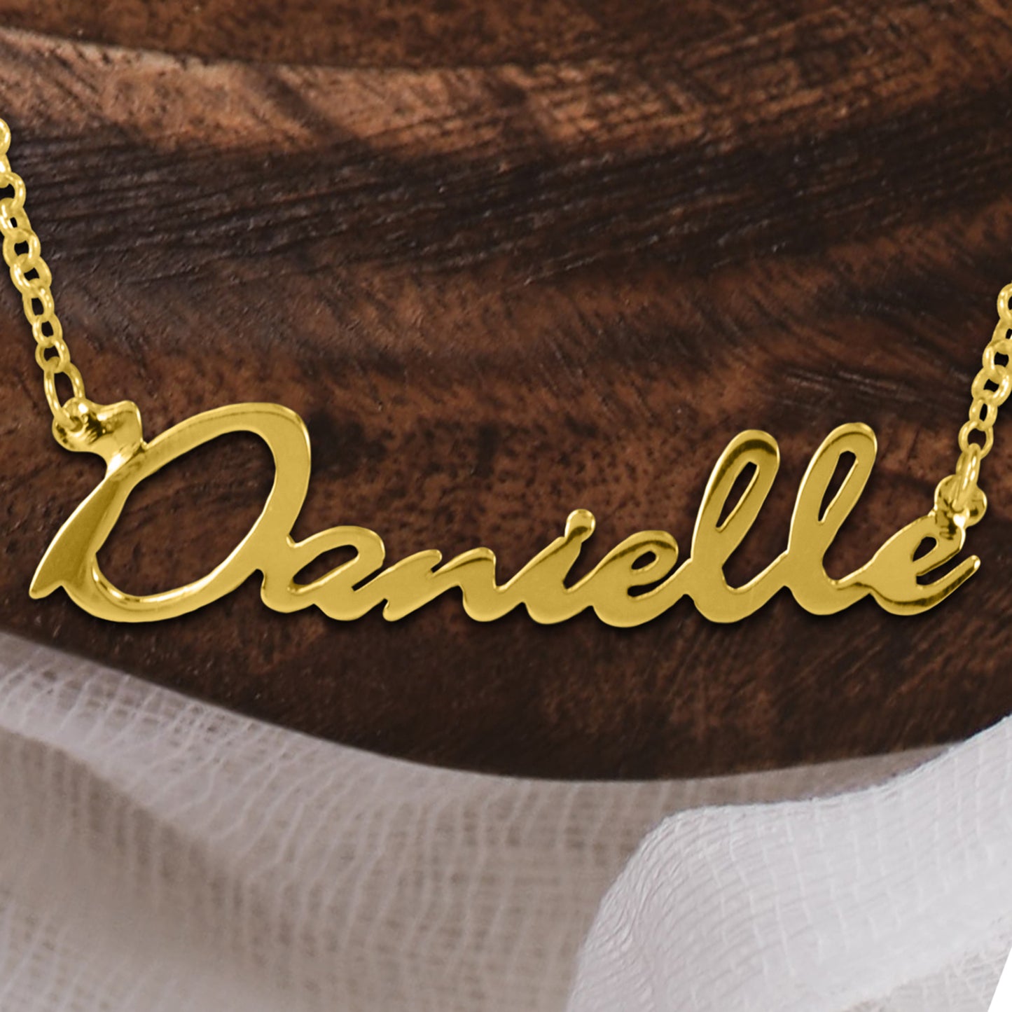 Script 14kt Gold Filled or Sterling Silver Nameplate Necklace