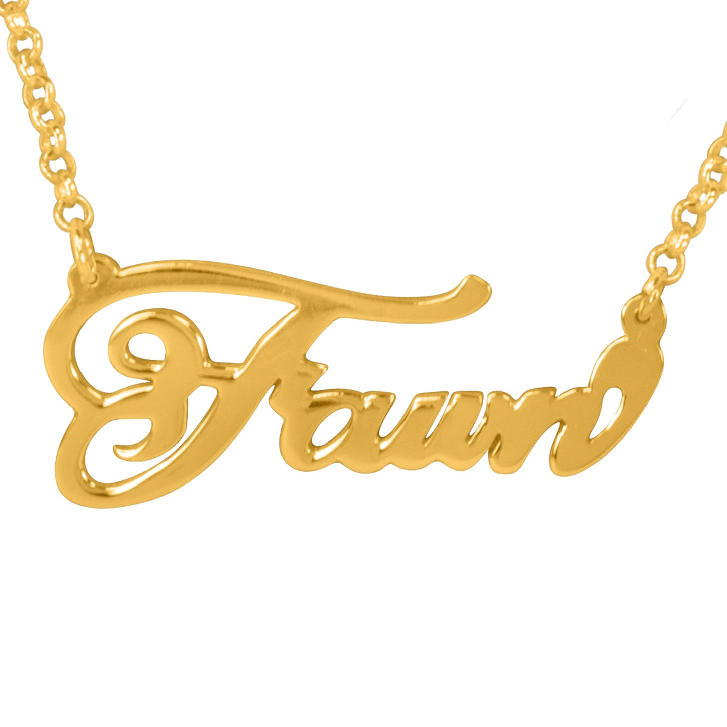 14kt Gold Filled or Sterling Silver Fancy Script Nameplate