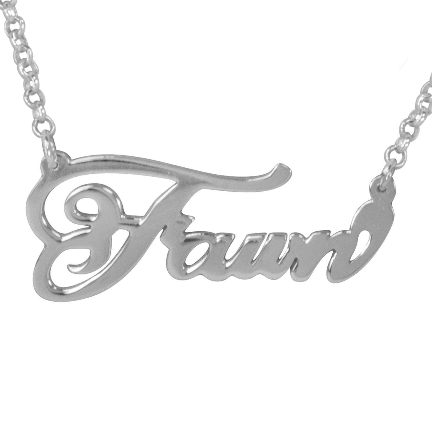 14kt Gold Filled or Sterling Silver Fancy Script Nameplate