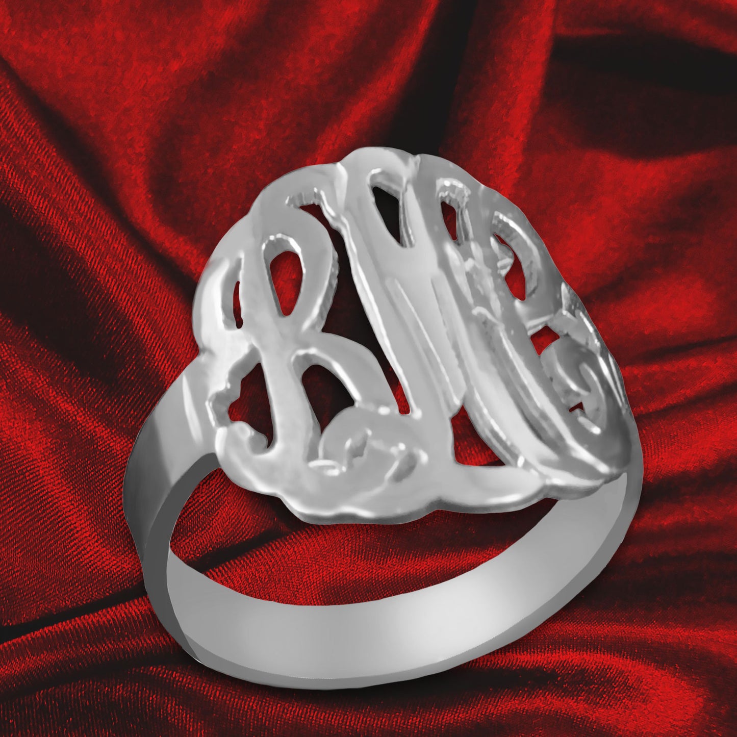 Curved Monogram Ring