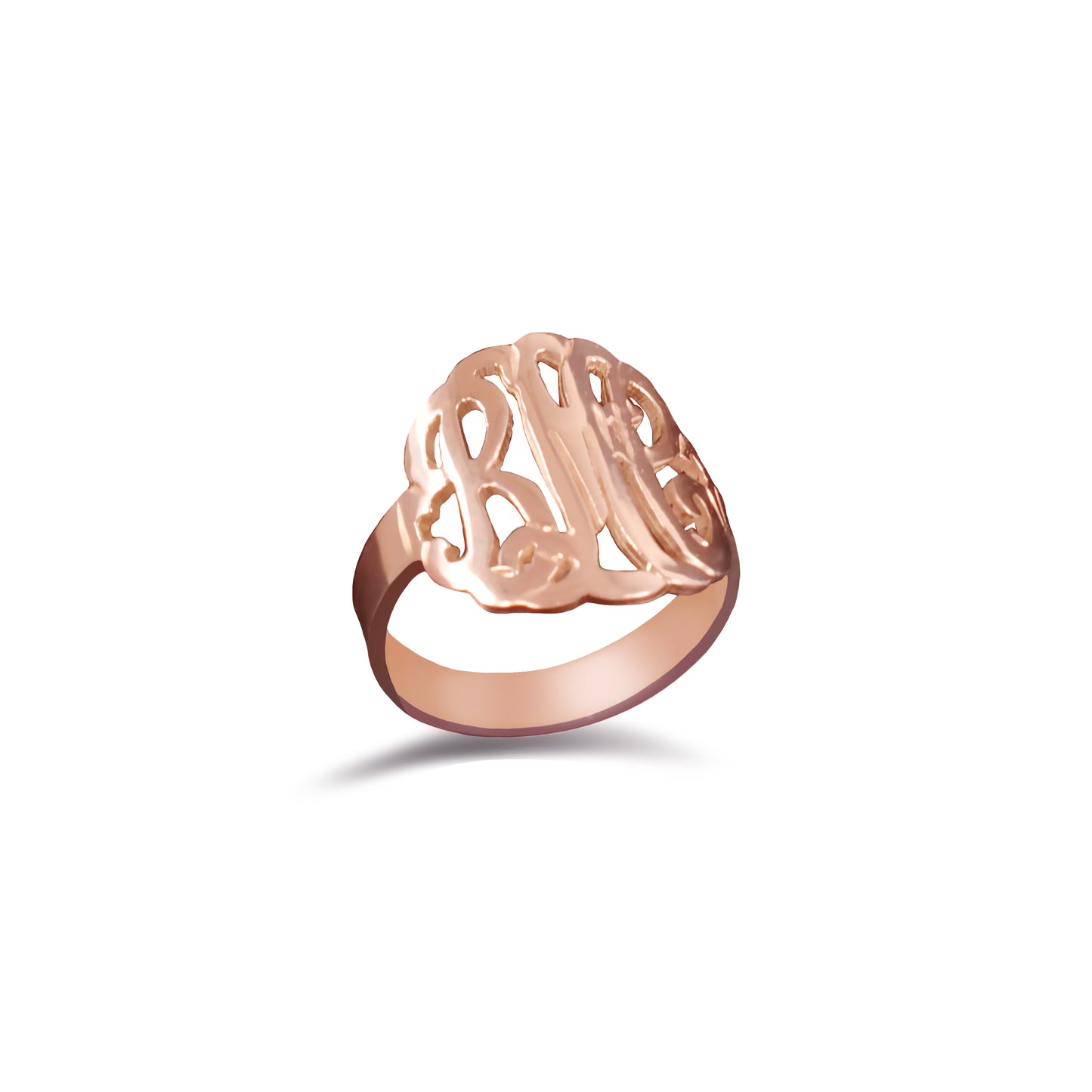 Curved Monogram Ring