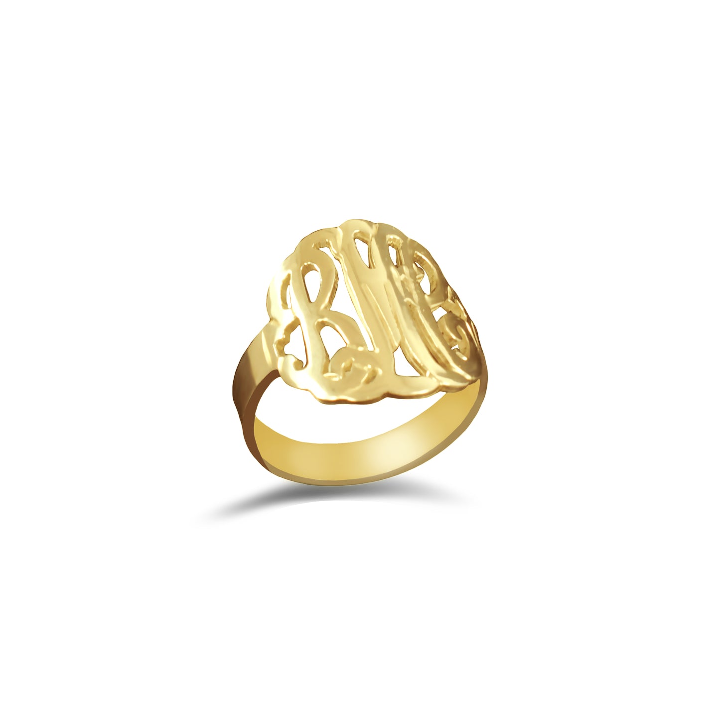 Curved Monogram Ring