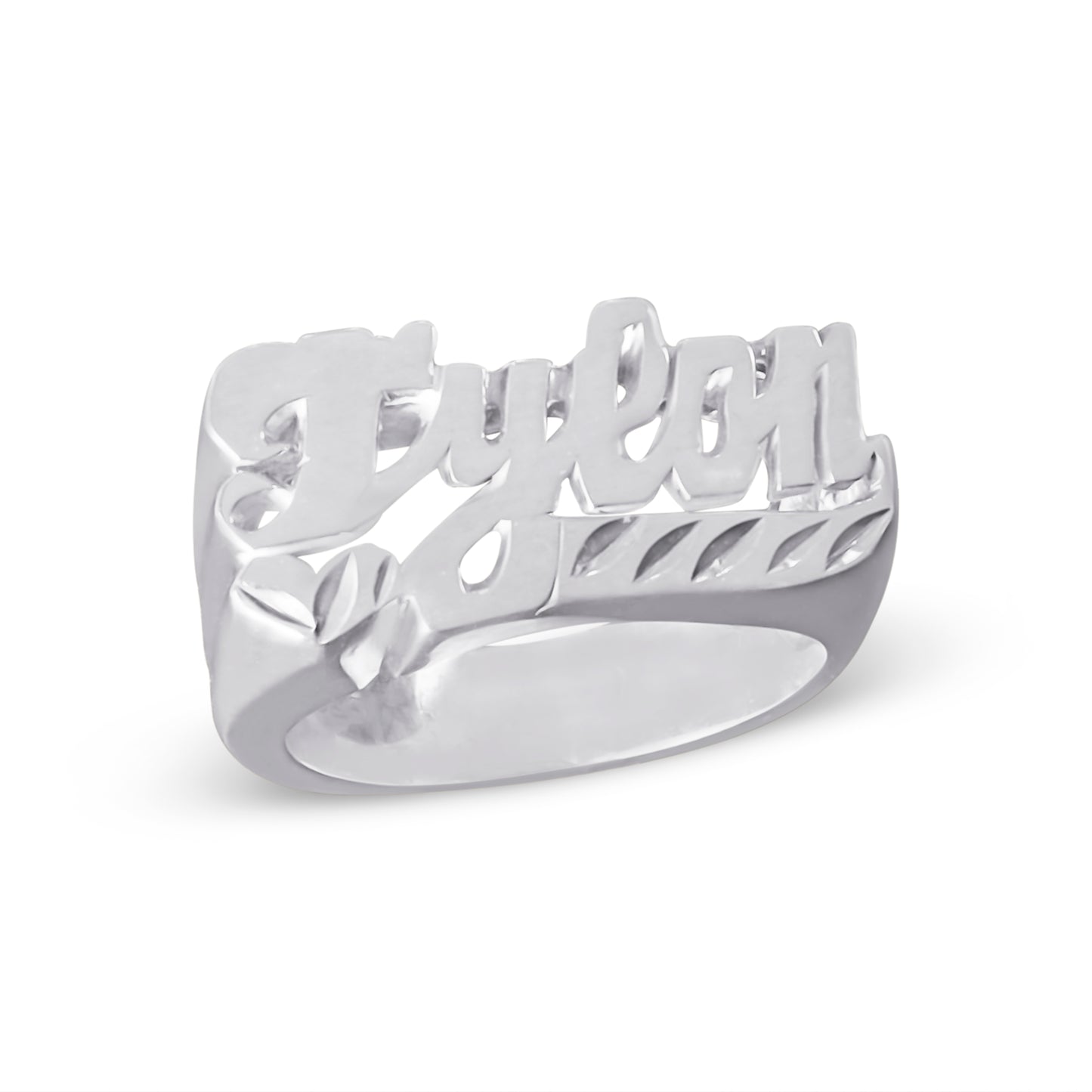 Lively Script Cut Out Name Name Ring