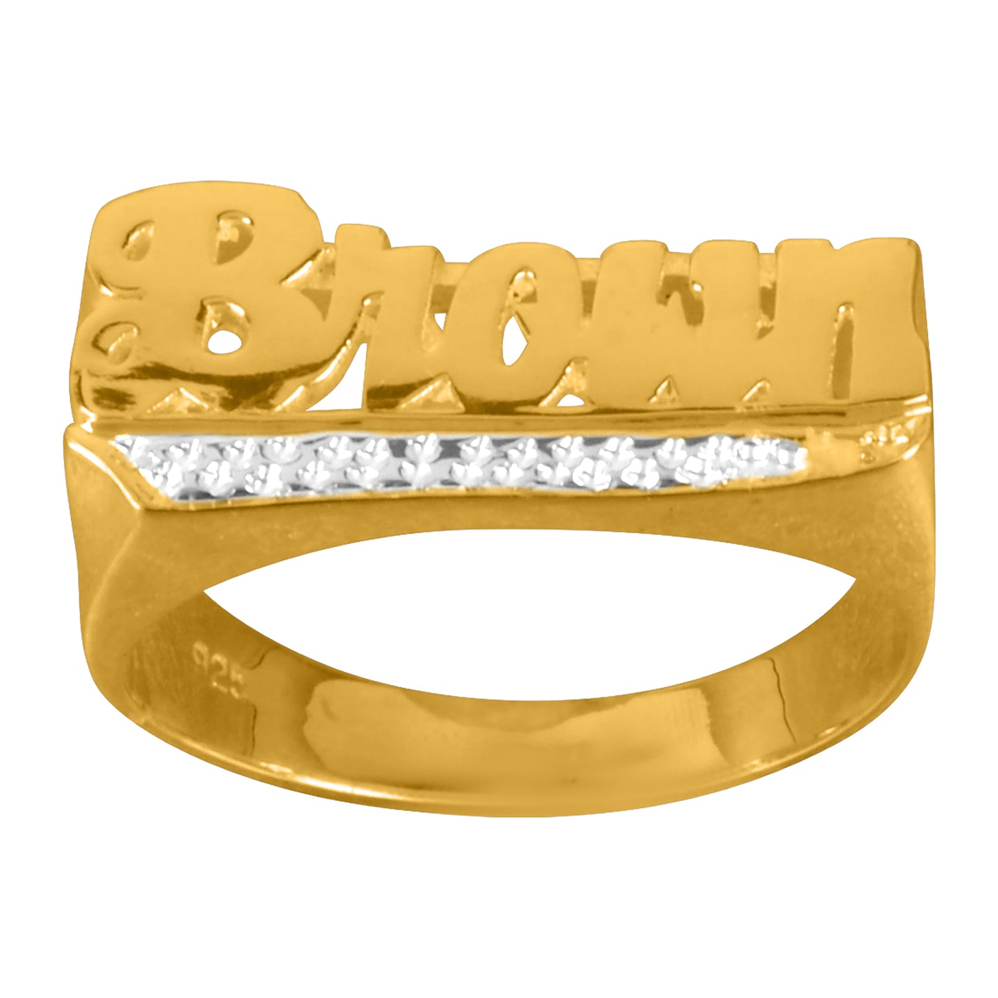 Name Ring with Beaded Tail