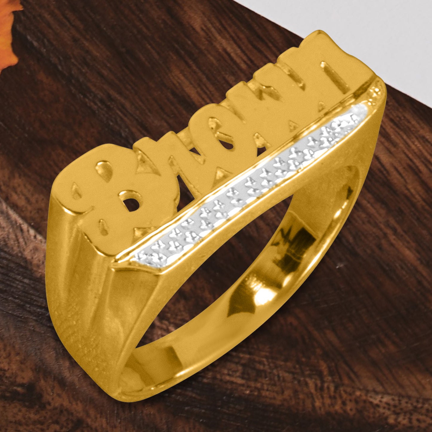 Name Ring with Beaded Tail