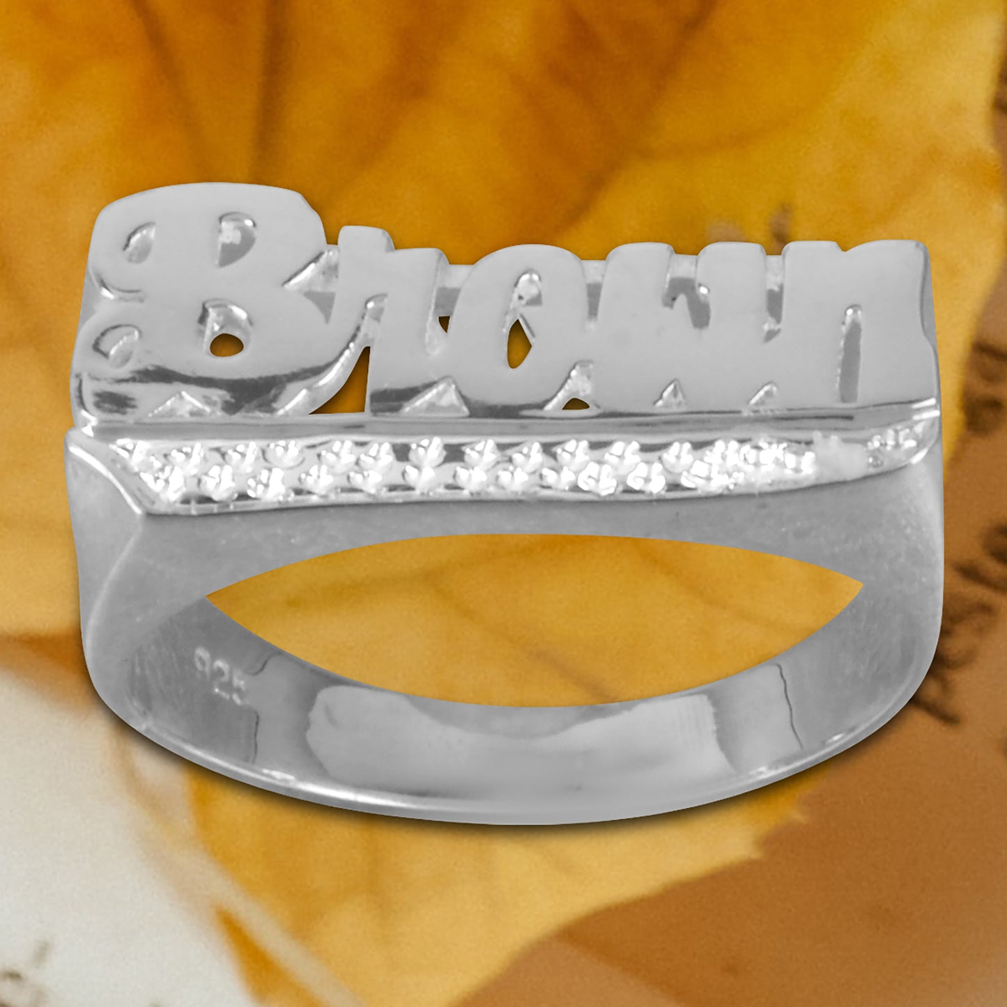 Name Ring with Beaded Tail
