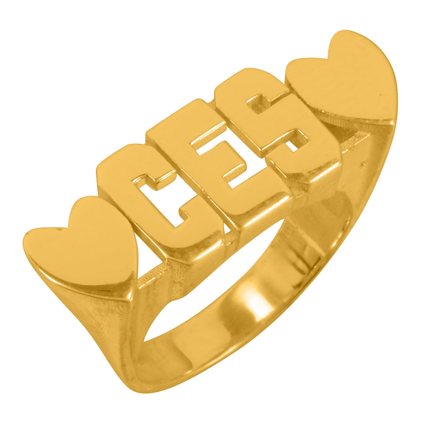 Three Initial Heart Ring