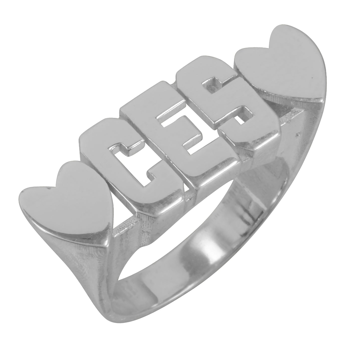 Three Initial Heart Ring