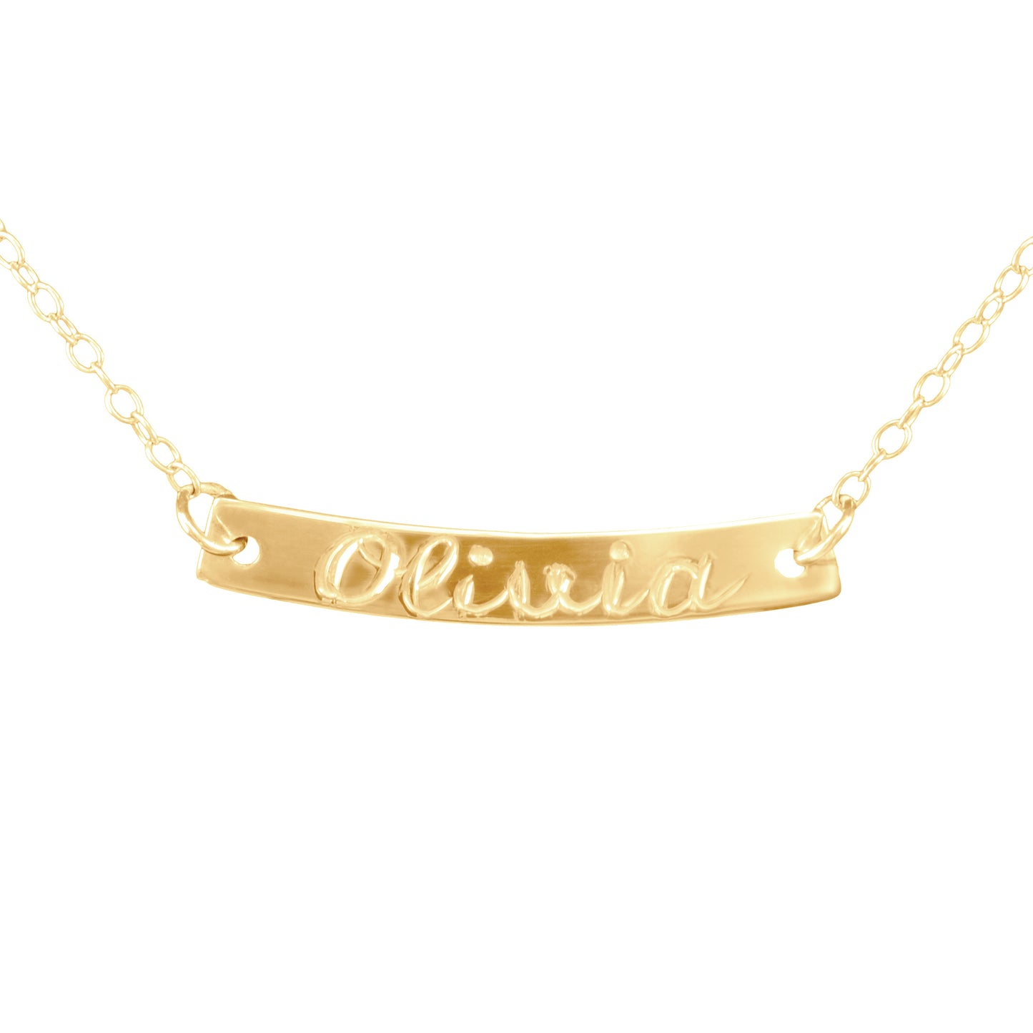 Curved Smidgen Engraved Necklace