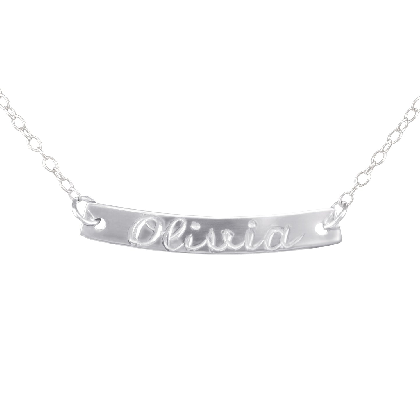 Curved Smidgen Engraved Necklace