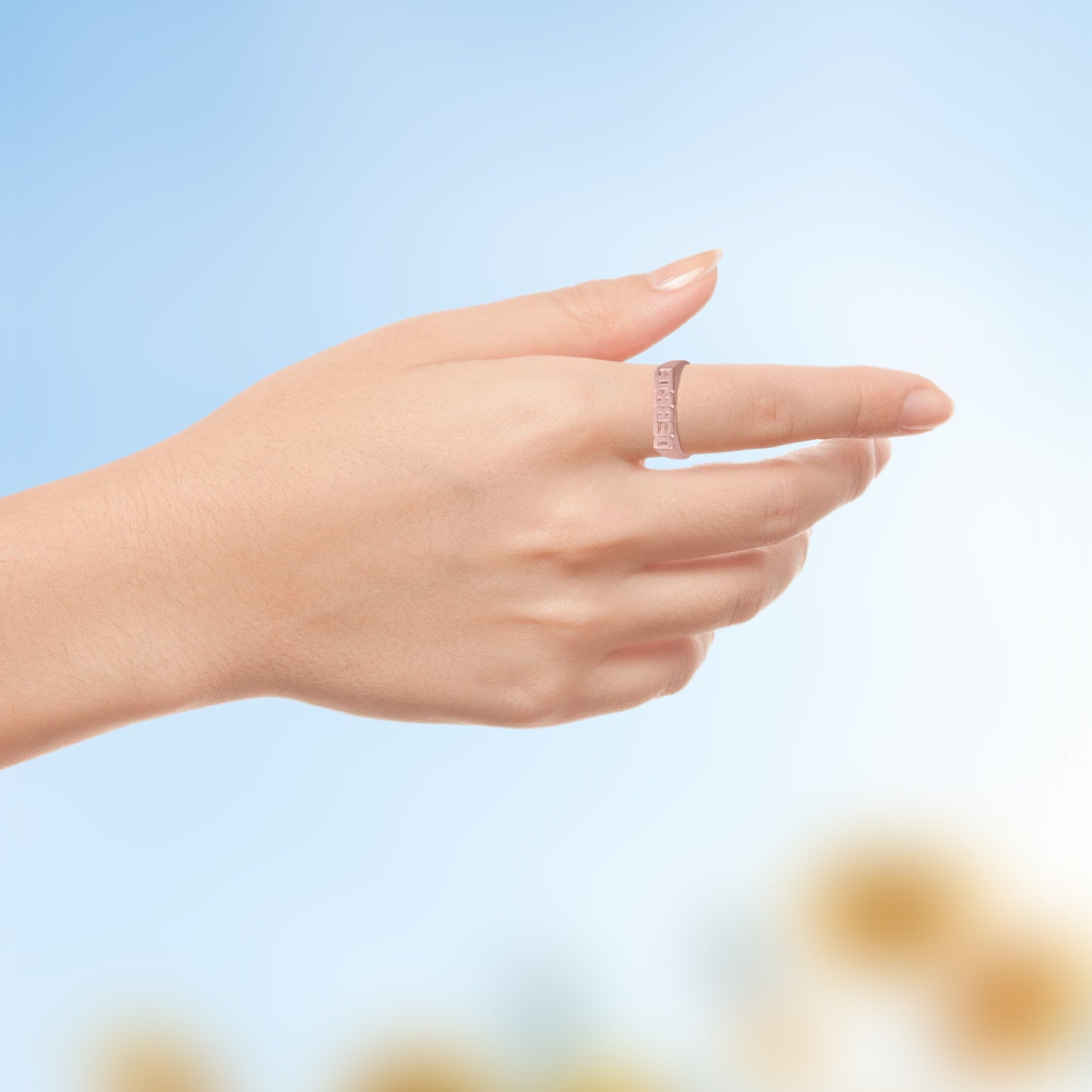 Petite Name Ring with Block Letters