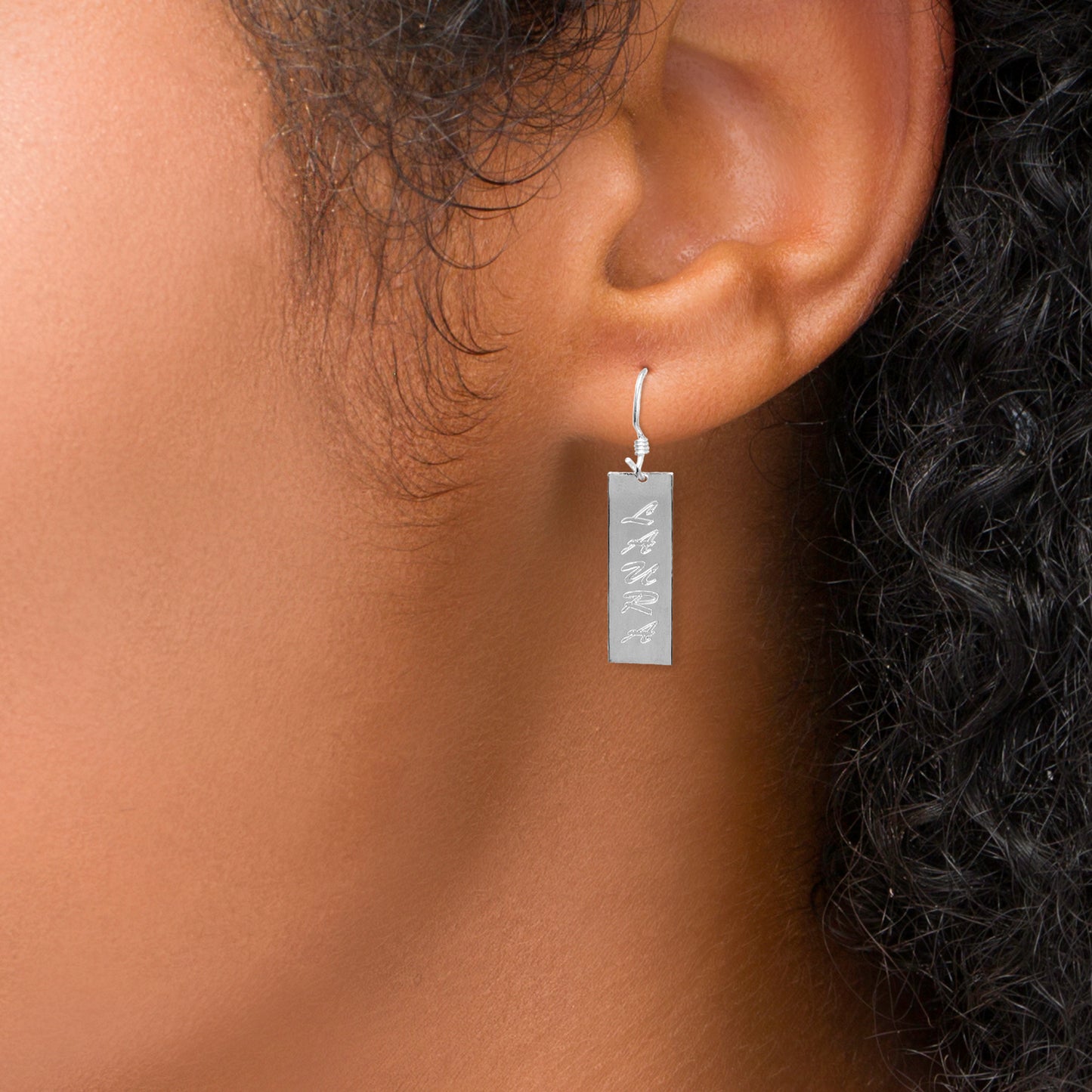 Personalized Earrings with Vertical Name