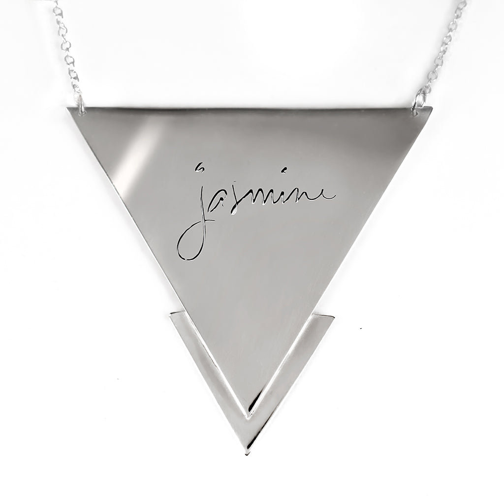 Inverse Pyramid Name Pendant