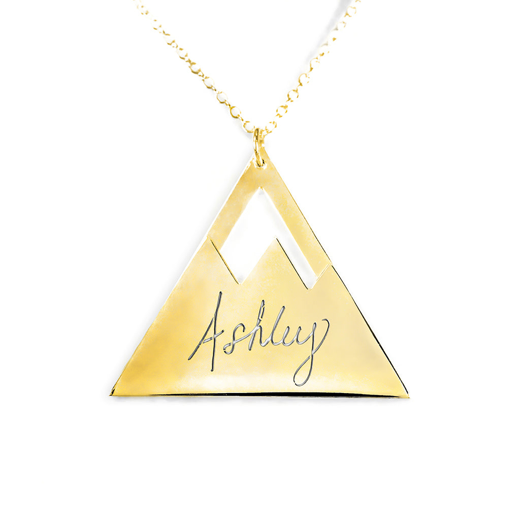 Personalized Mountain Top Name Pendant