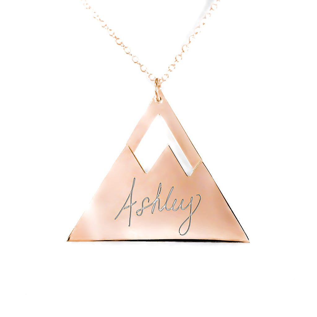 Personalized Mountain Top Name Pendant