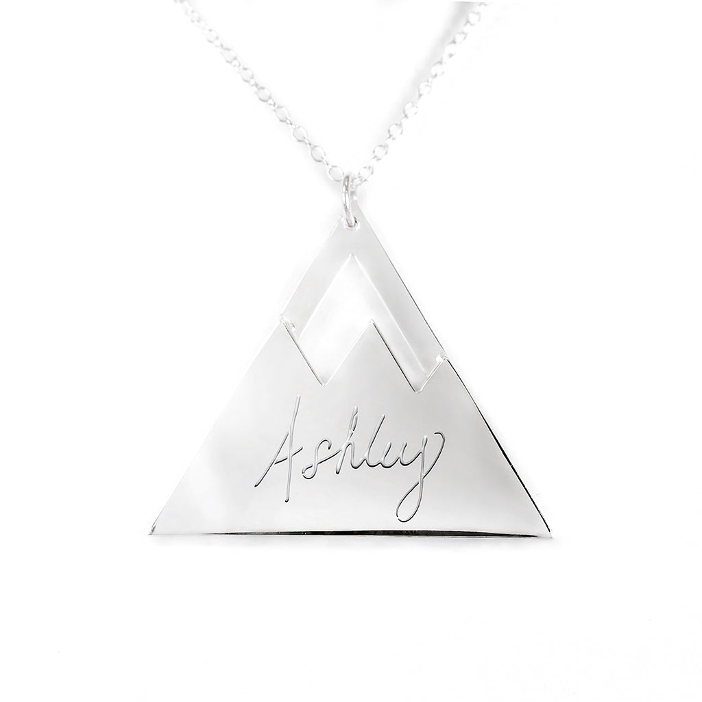 Personalized Mountain Top Name Pendant