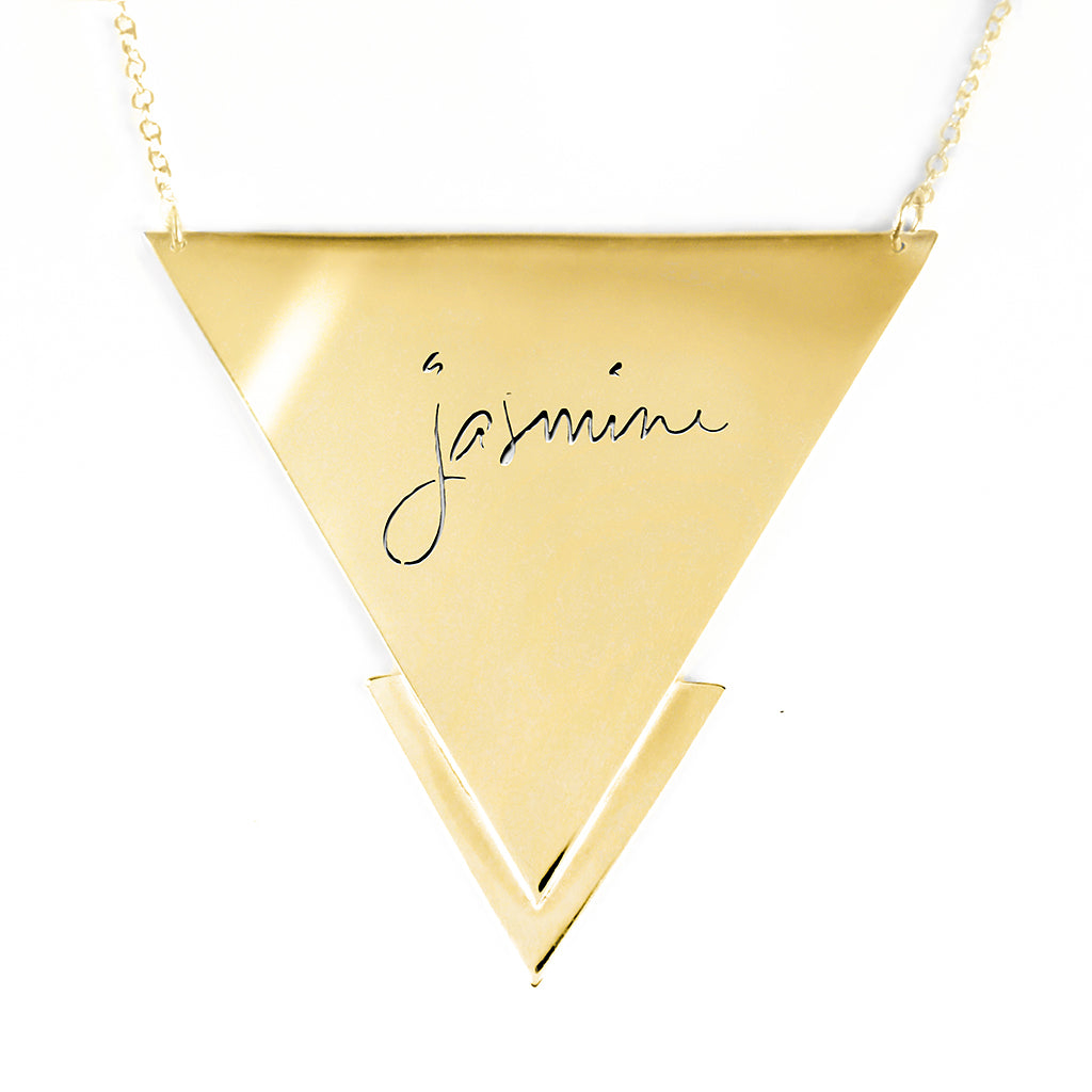Inverse Pyramid Name Pendant