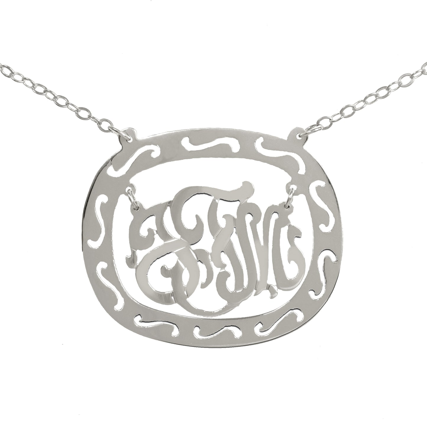 Chandelier Monogram Patterned Oval Pendant