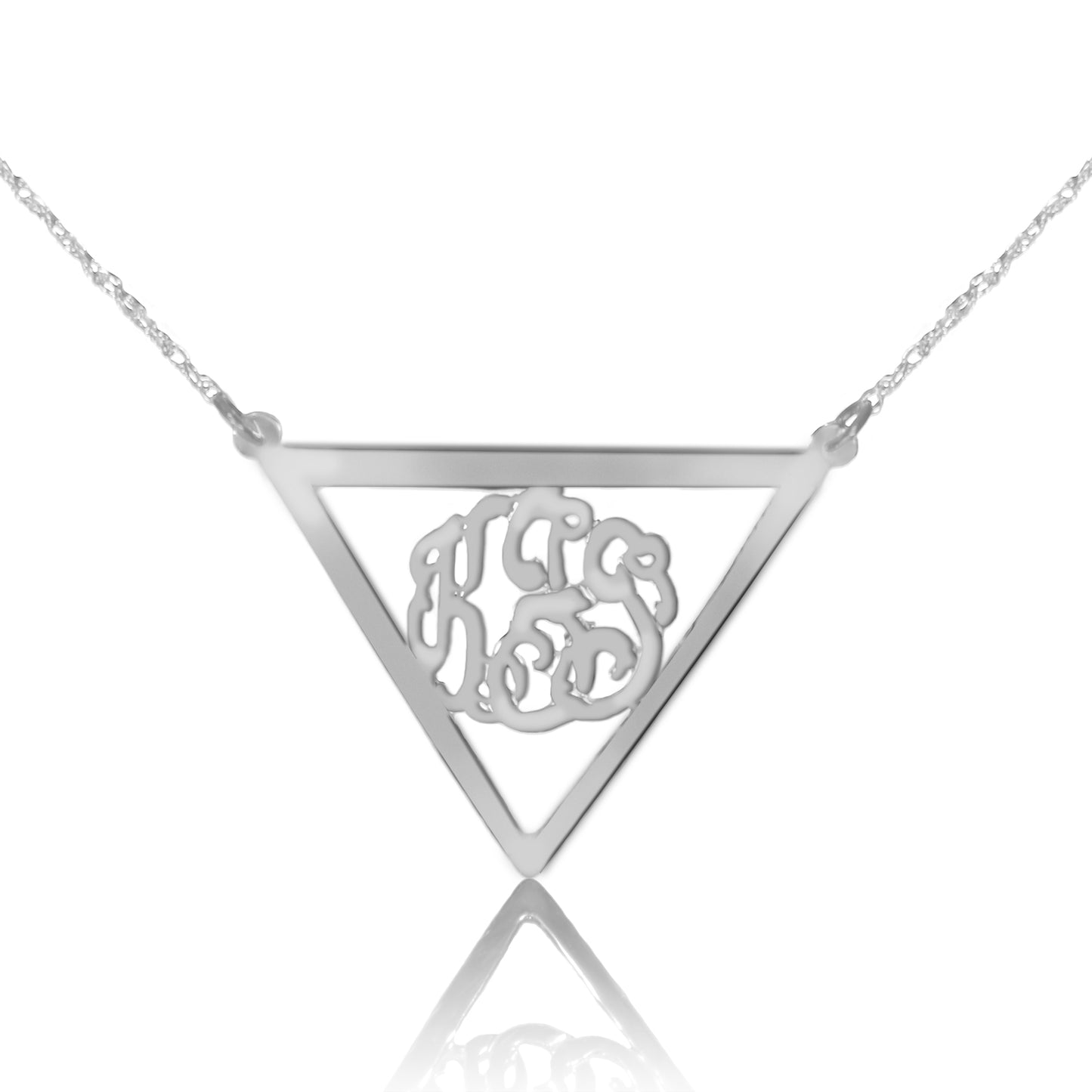Inverse Pyramid Monogram Necklace