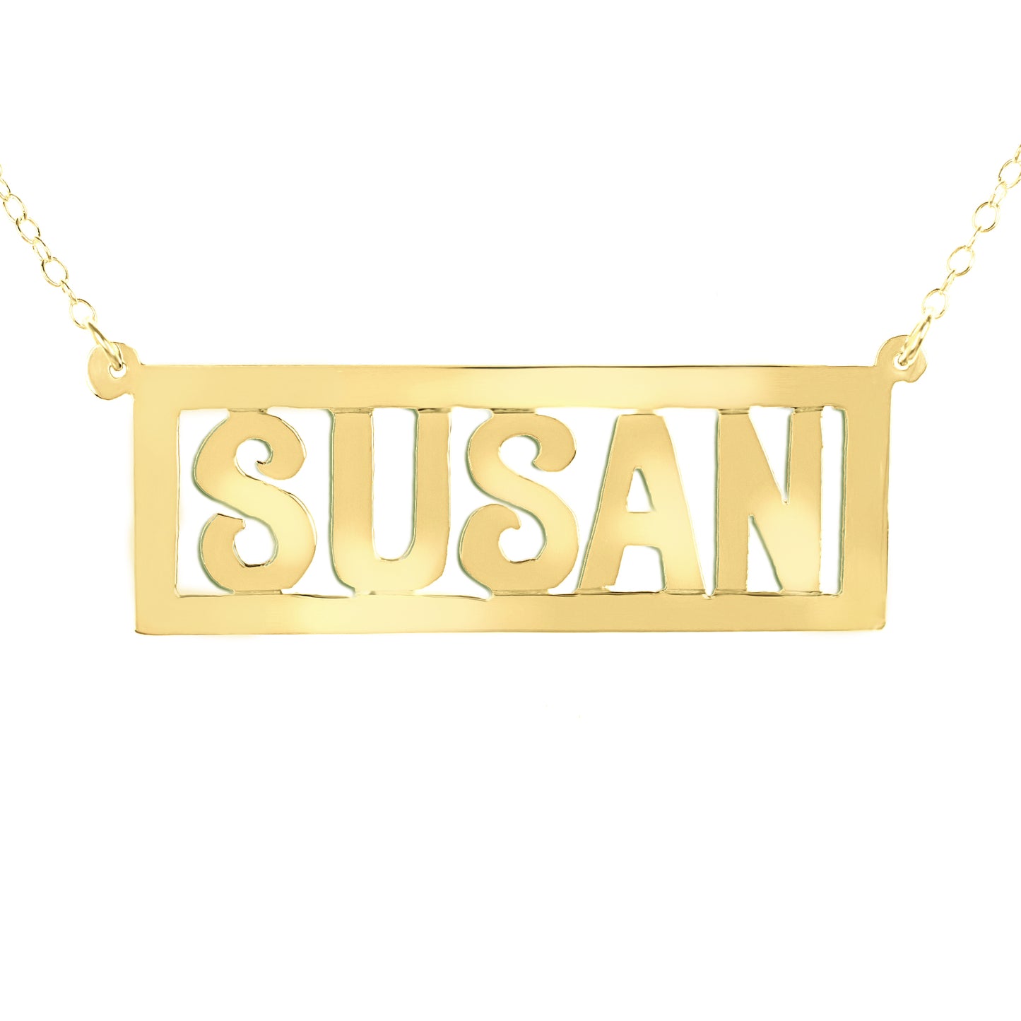 Frame Name in Relief Necklace