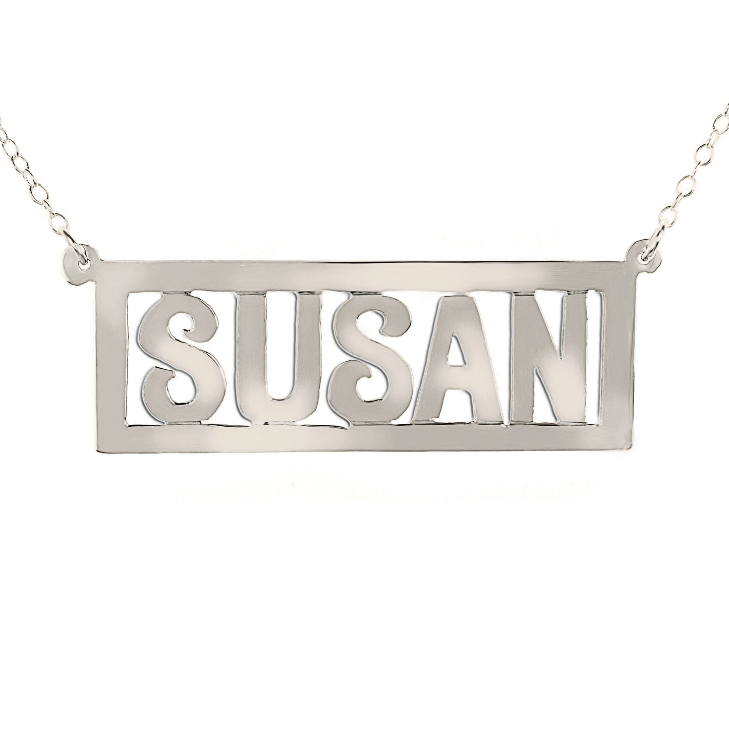 Frame Name in Relief Necklace
